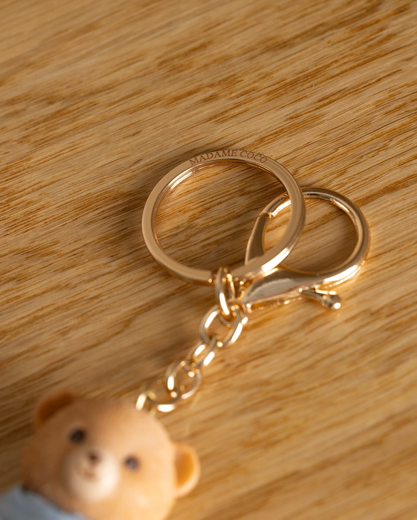 Voir Bear Keychain - Beige/Blue Price and Details | Madame Coco