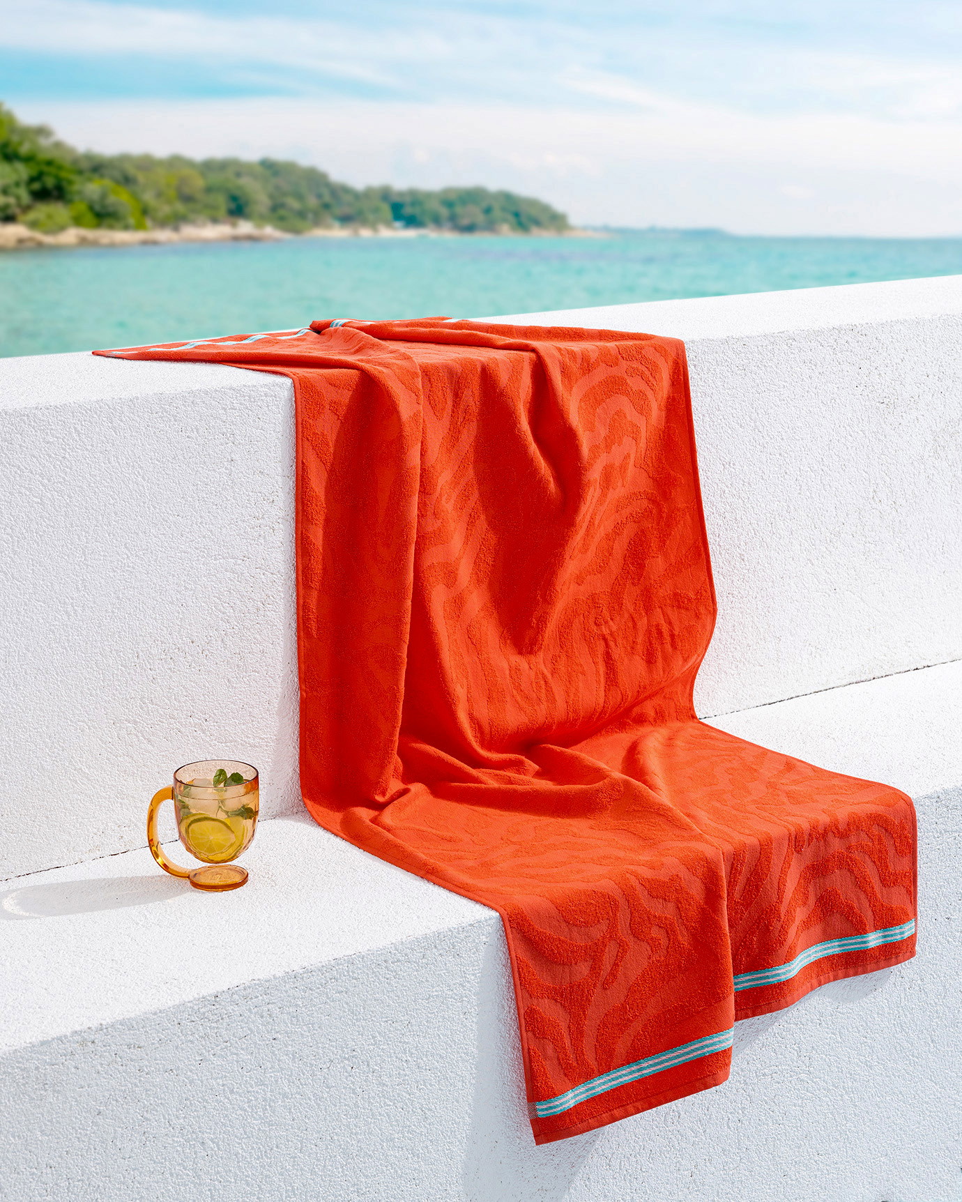 Saber 100% Cotton Beach Towel Orange 70x150 cm Price and