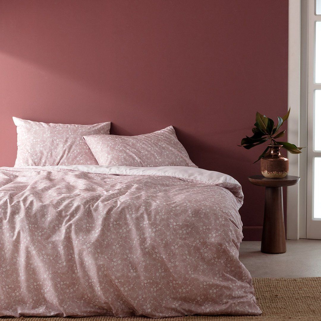 Miracle Home Acari Bettwäsche-Set – 4-teilig, 180x200 Cm, 50% Baumwolle & 50% Polyester, Rosa, Mit Spannbettlaken