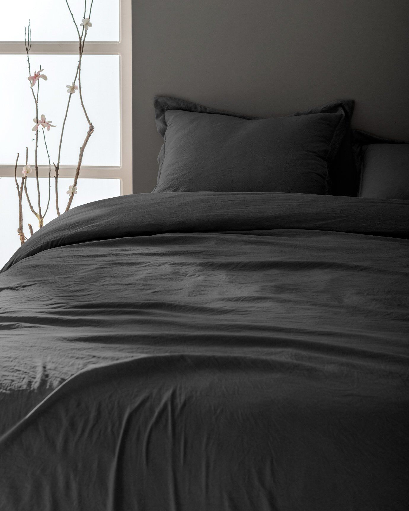 Mona King Size Microfiber Lastikli Nevresim Takımı - Antrasit