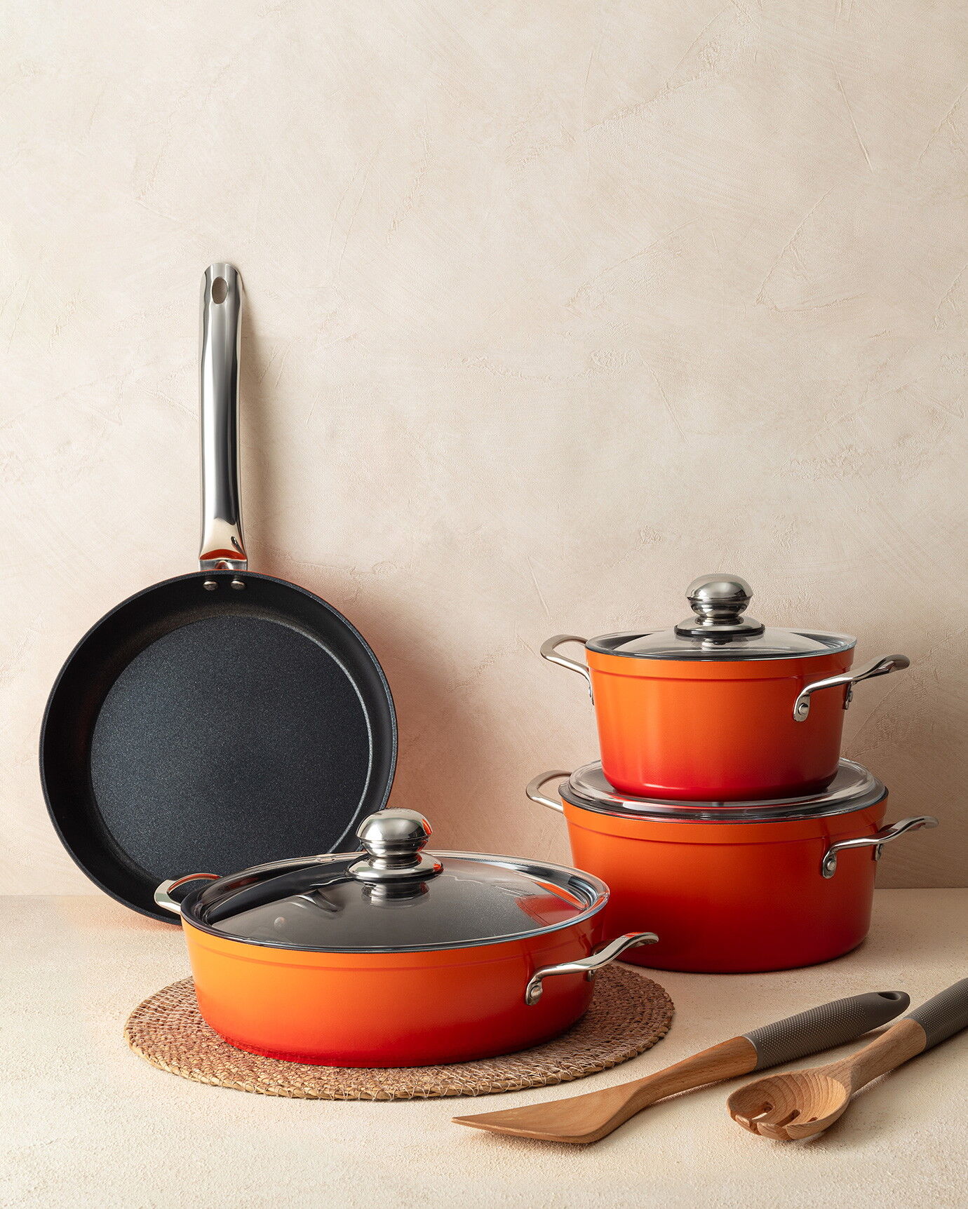 Titanium Professional Cookware Set 7 Pieces - Red Price and