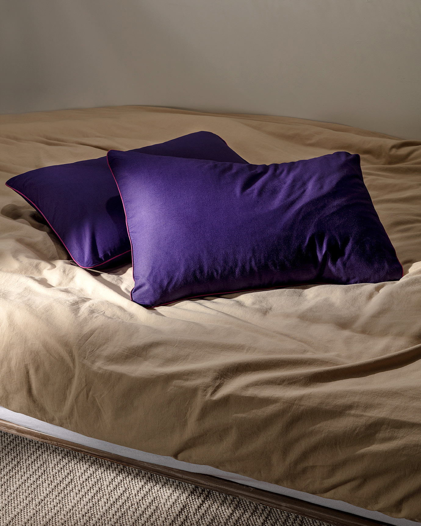 2 Federe 50x70 Cm In Cotone 57 Fili - Blu Turchese, Morbide E Traspiranti