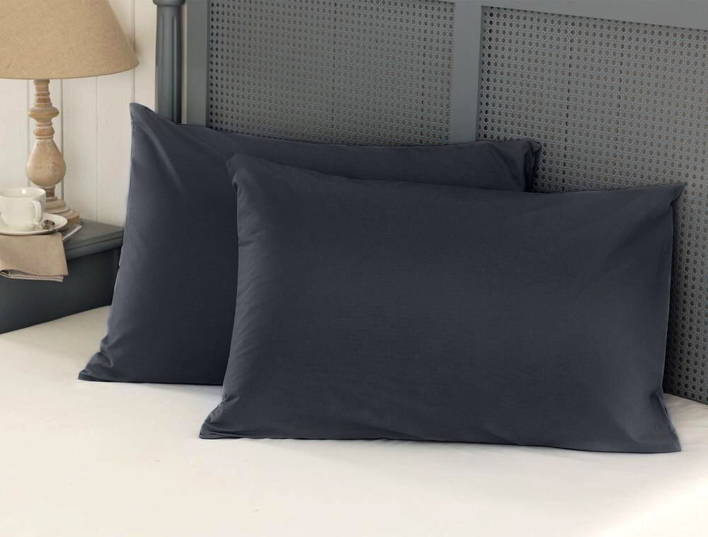 Sleepdown Kissenbezüge Aus 100% Baumwolle – 2 Stück, Oxford-Stoff, Grau, 63x89 Cm, Weich & Atmungsaktiv