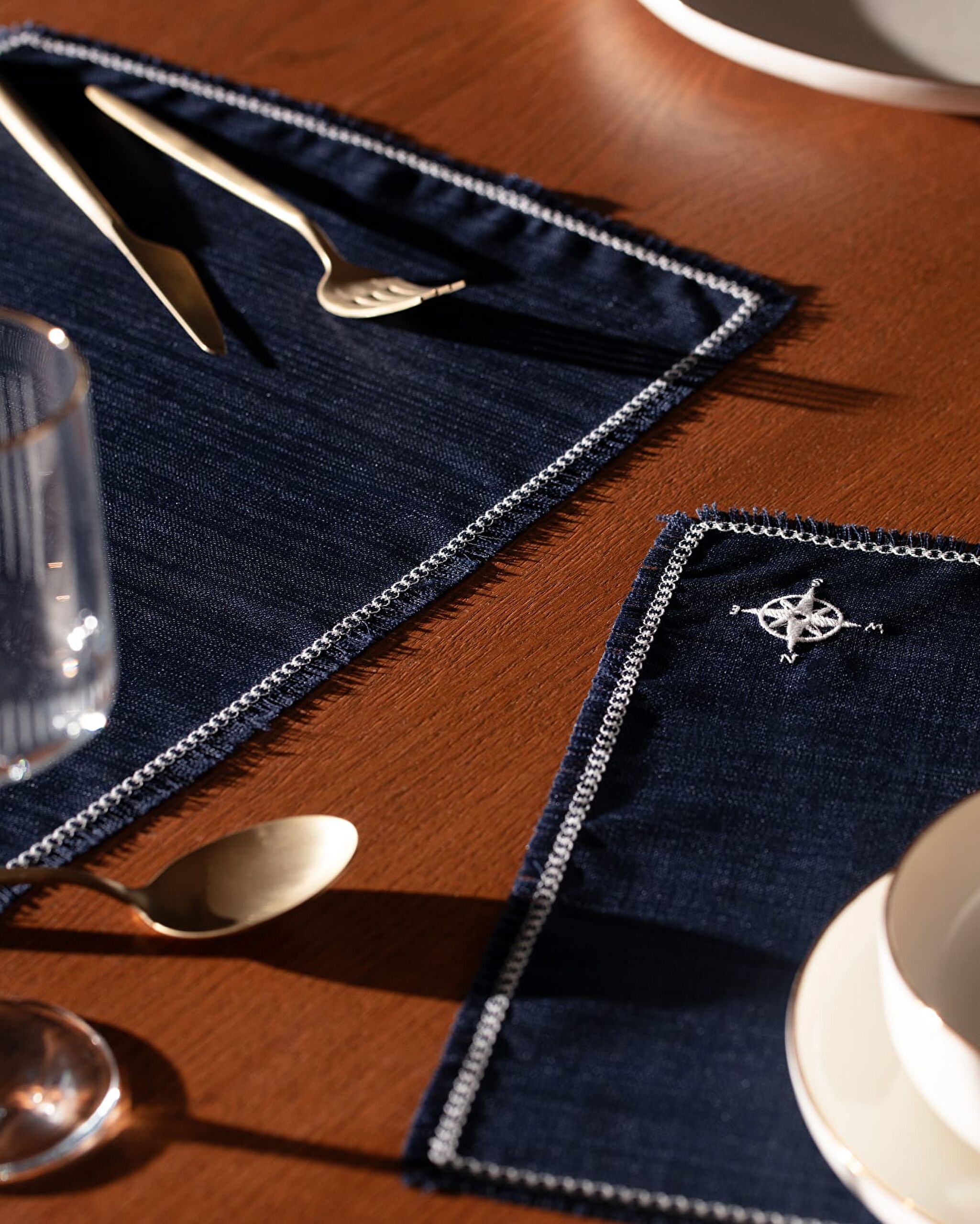 Set de Table 2 Pièces Barre - Bleu Marine - 2