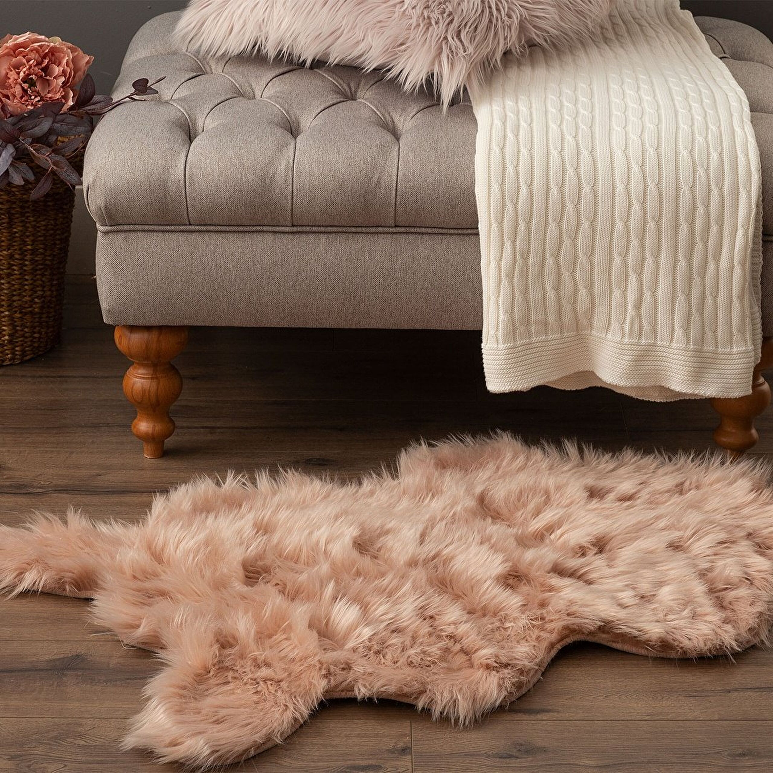 Peau de Mouton Leila - Poudre - 60x90 cm - 0