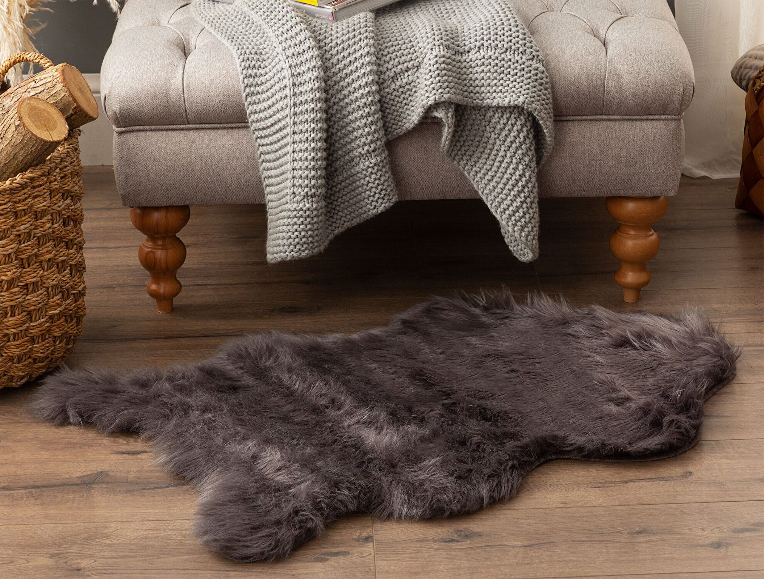 Peau de Mouton Leila - Anthracite - 60x90 cm - 0