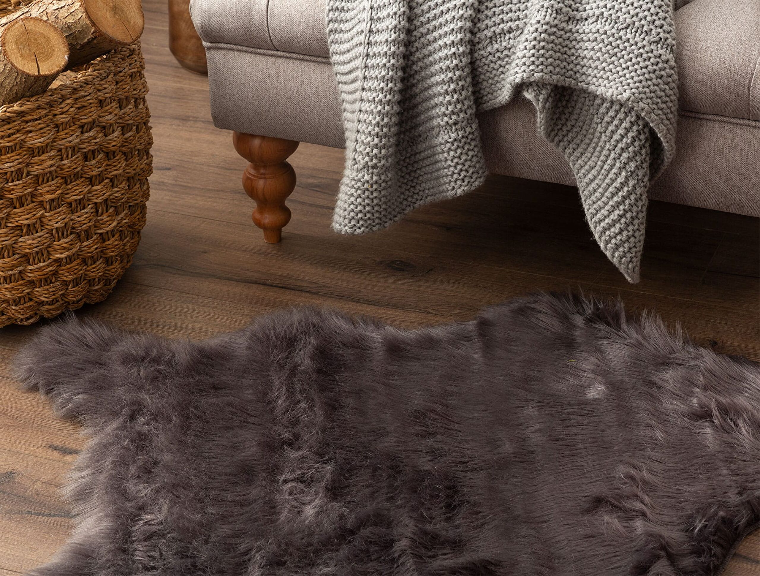 Peau de Mouton Leila - Anthracite - 60x90 cm - 1