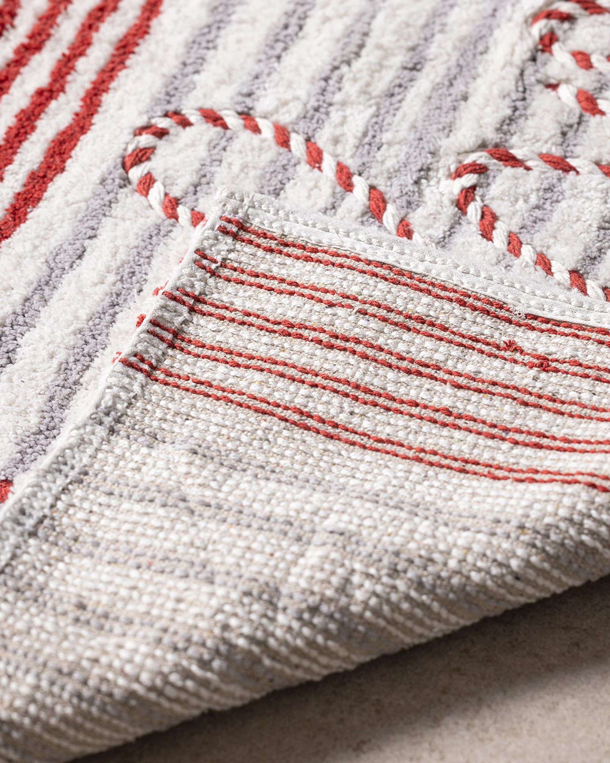 Fleuramour Bath Mat - White/Red/Grey - 50x80 cm - 3