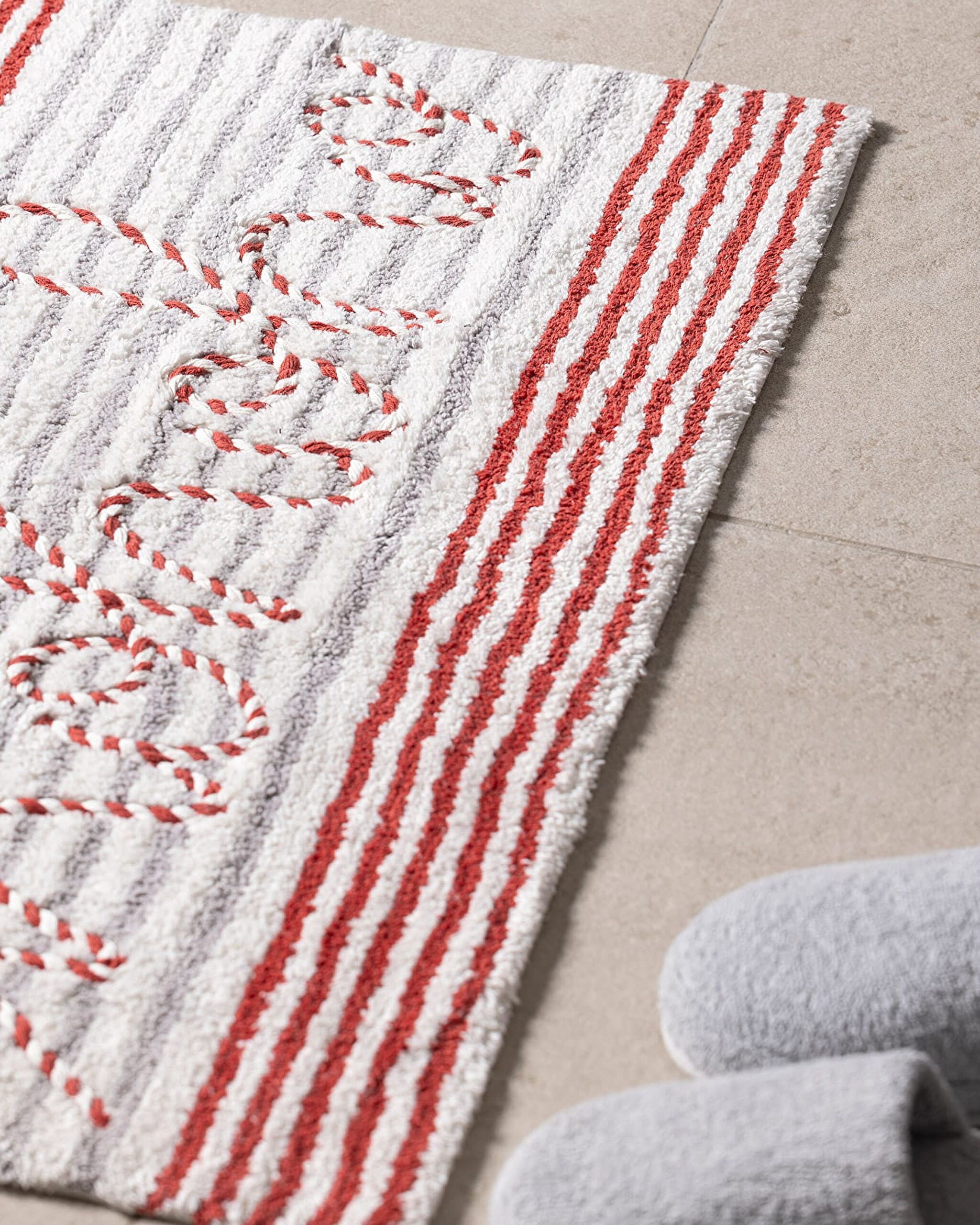 Fleuramour Bath Mat - White/Red/Grey - 50x80 cm - 2