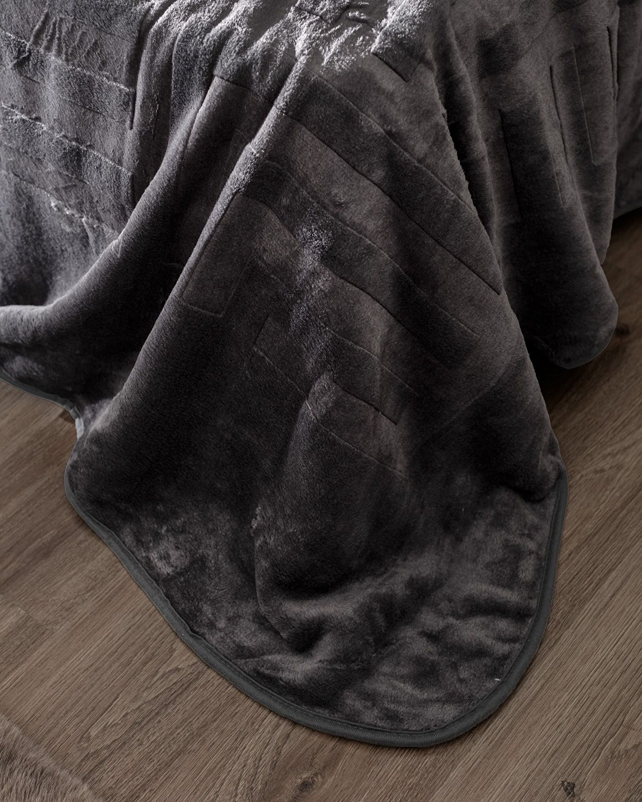 Couverture Double Vison Embossé Clémentine - Anthracite - 2
