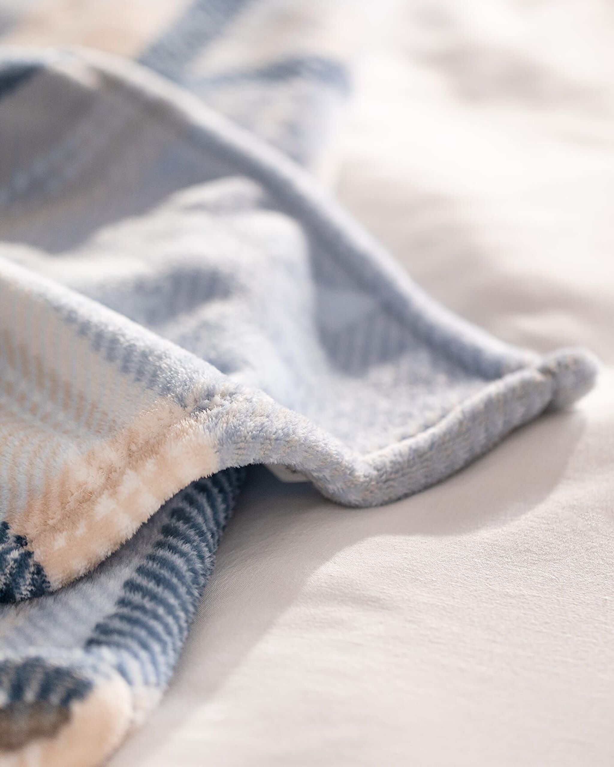 Delit Welsoft Fleece Bedruckte Einzeldecke – Hellblau - 3