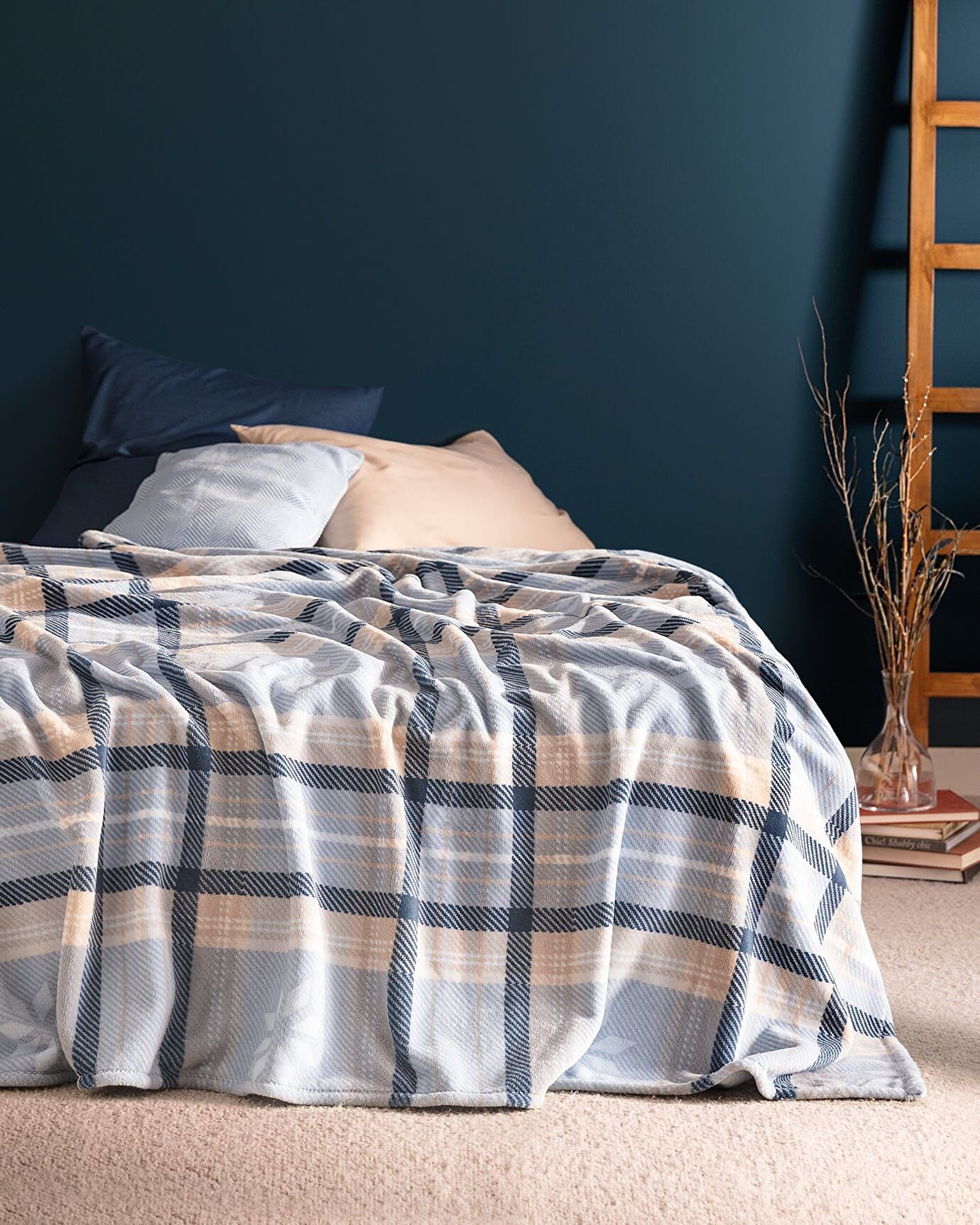 Delit Welsoft Fleece Bedruckte Einzeldecke – Hellblau - 0