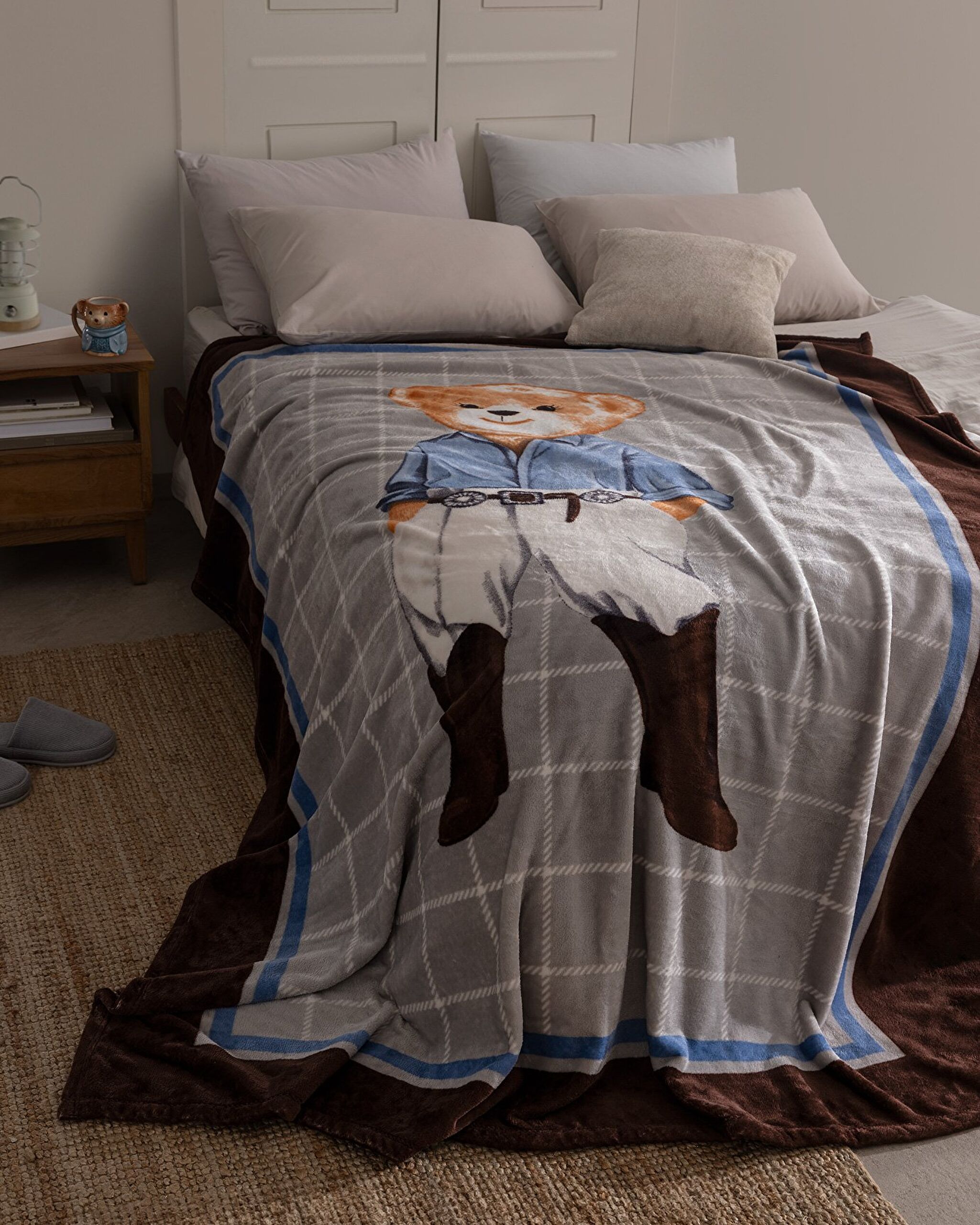 ⁠ Κουβέρτα Με Στάμπα Gournay Bear Welsoft_0}