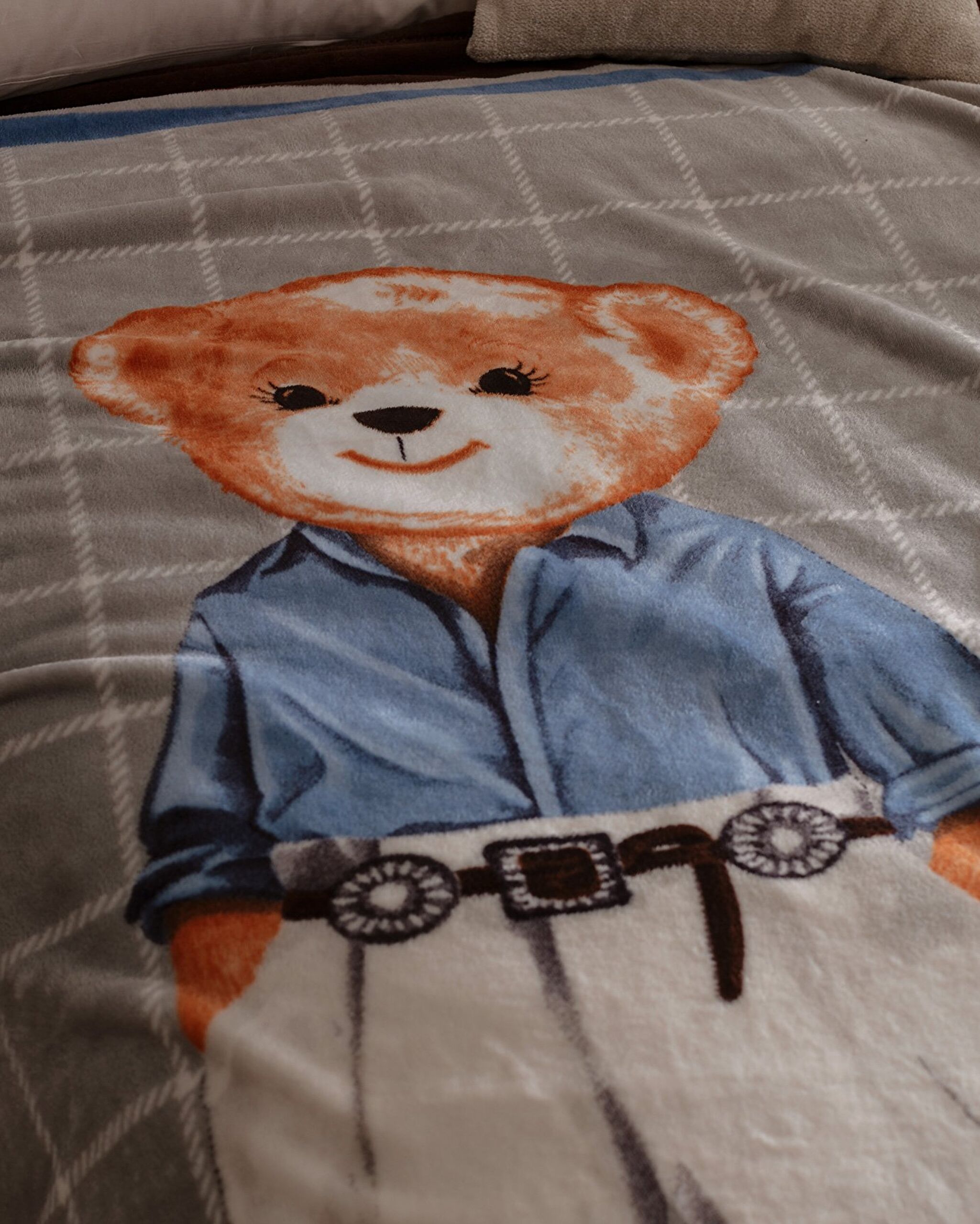 ⁠ Κουβέρτα Με Στάμπα Gournay Bear Welsoft_1}