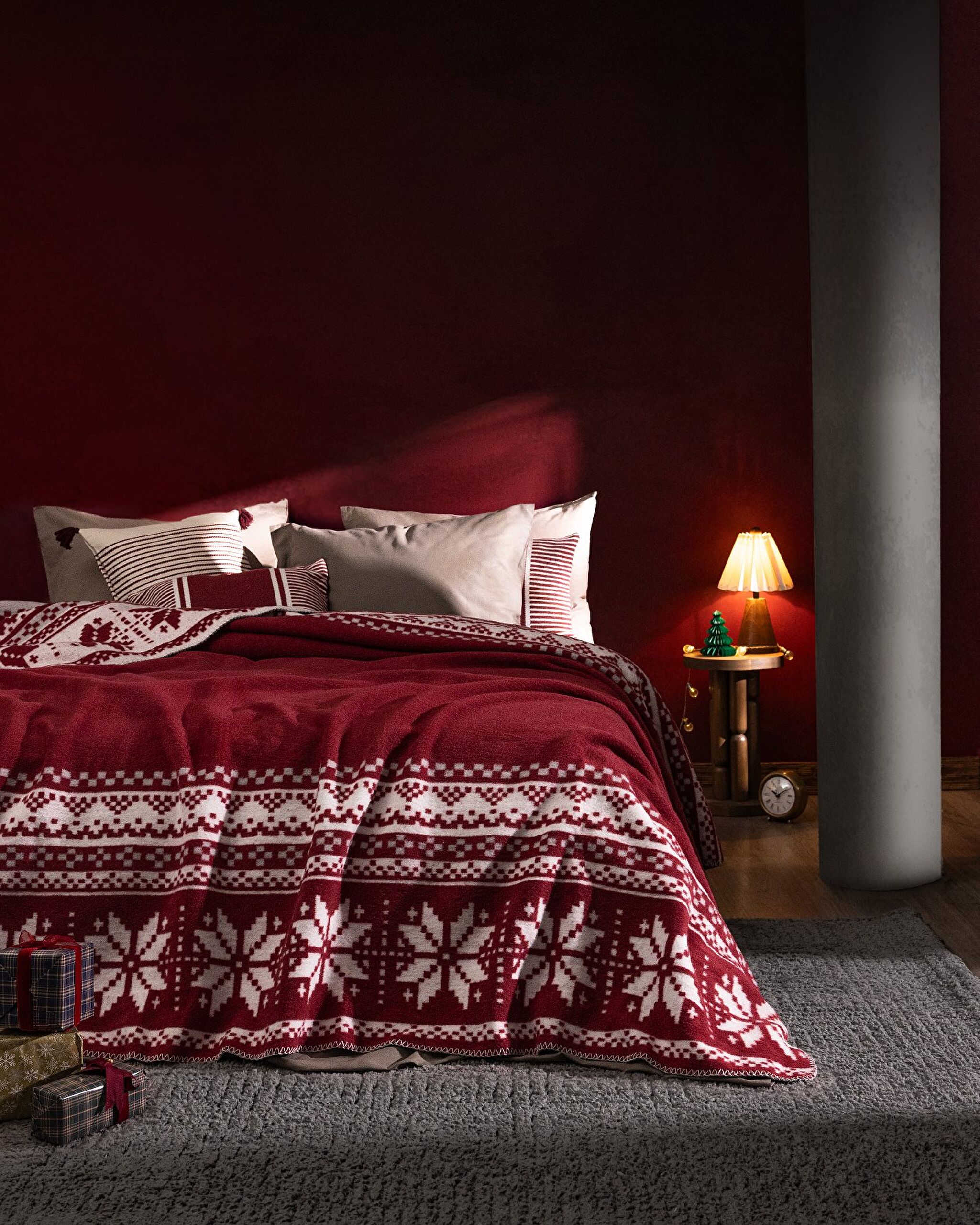 Caumel Jakarlı Pamuklu Battaniye - 0