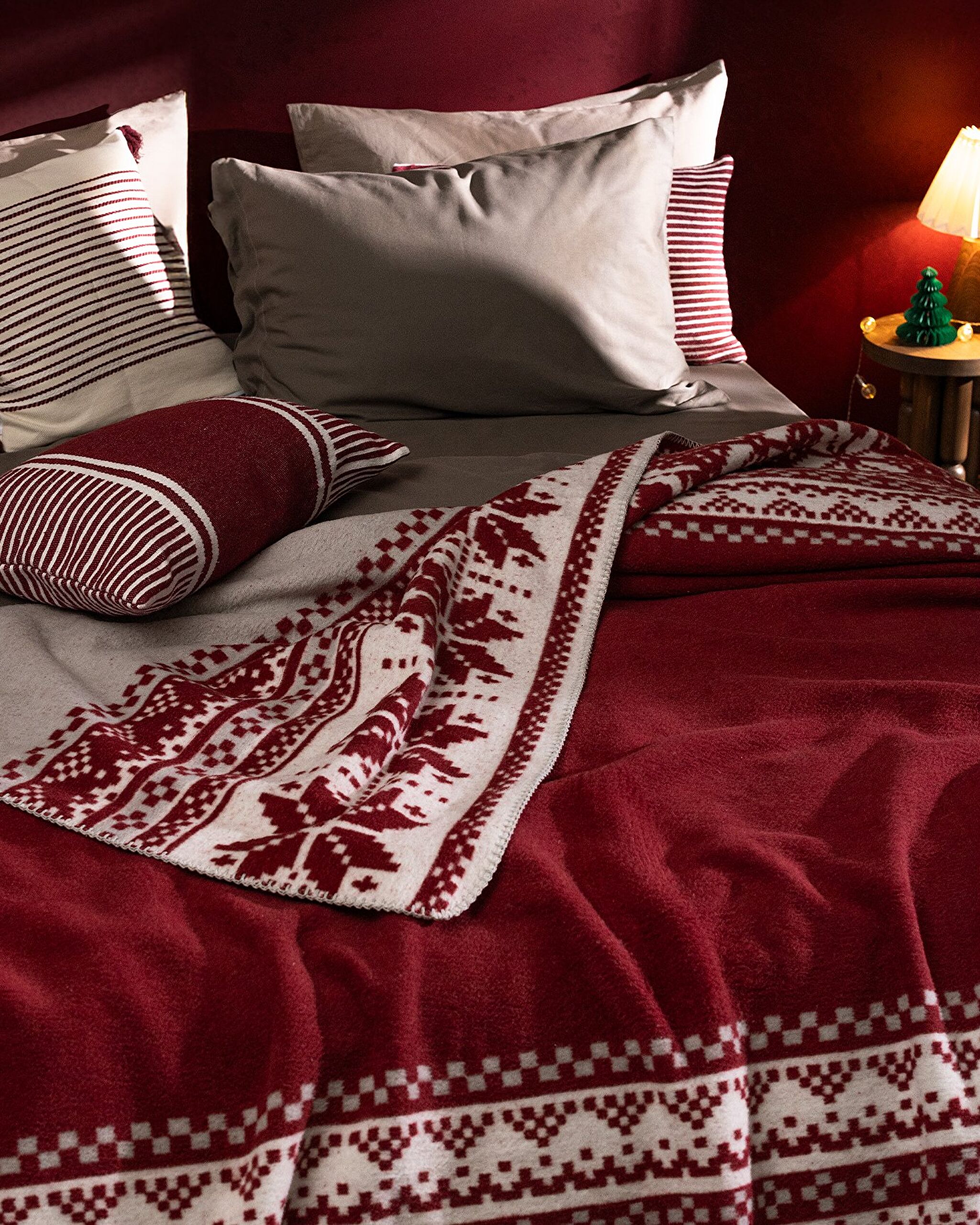 Caumel Jakarlı Pamuklu Battaniye - 5