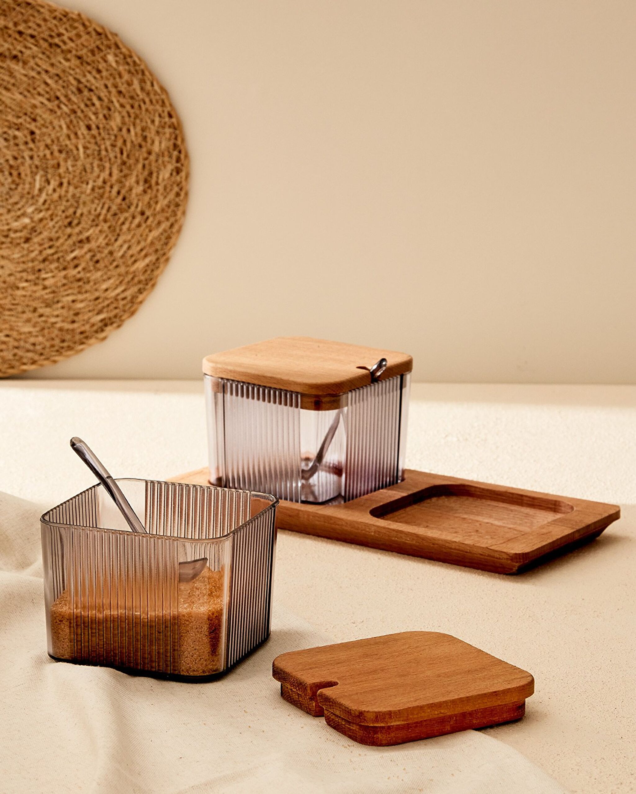 Renard Wooden Lid Spice Rack 2 Pieces - 0