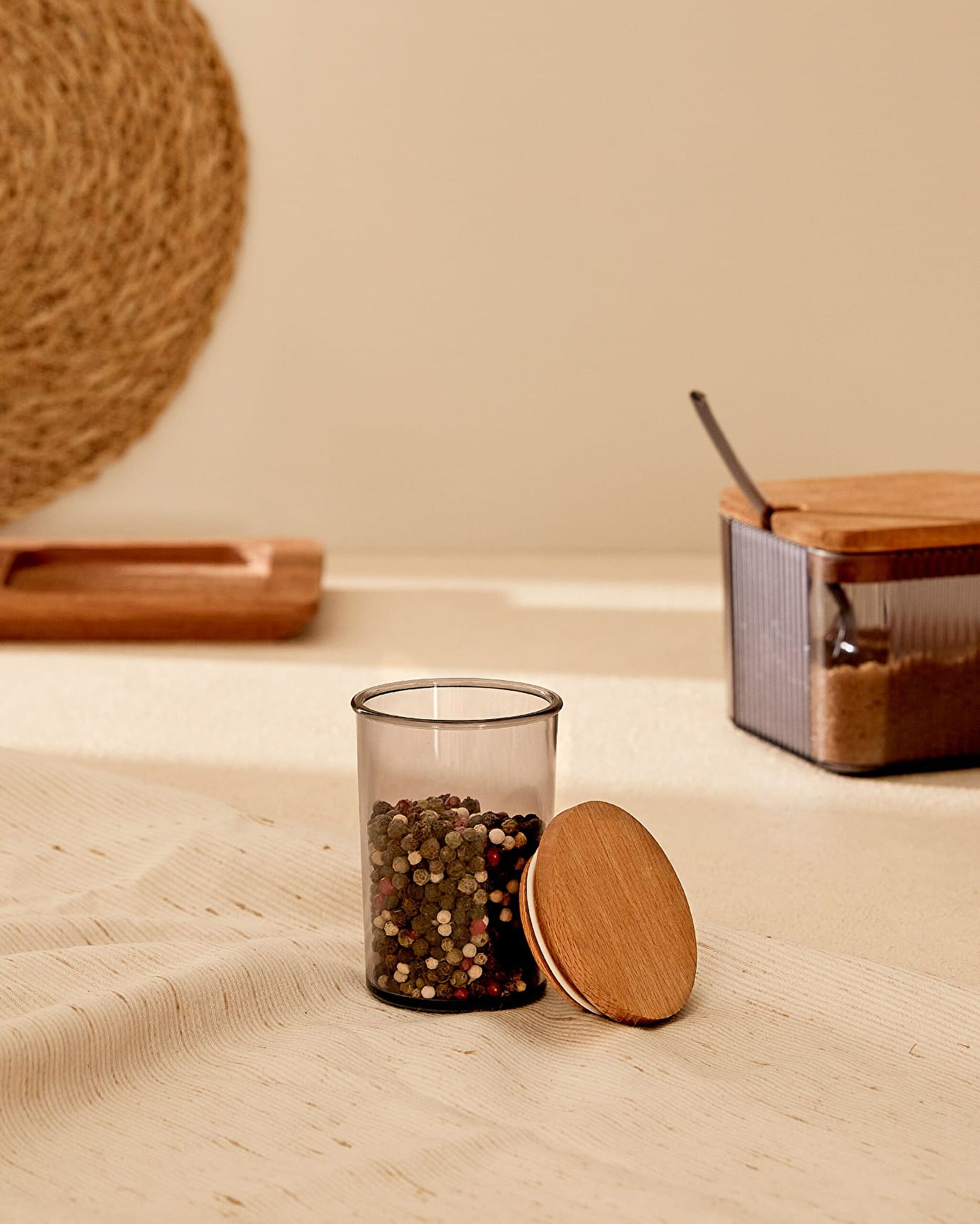 Renard Wooden Spice Rack with Cover - 0