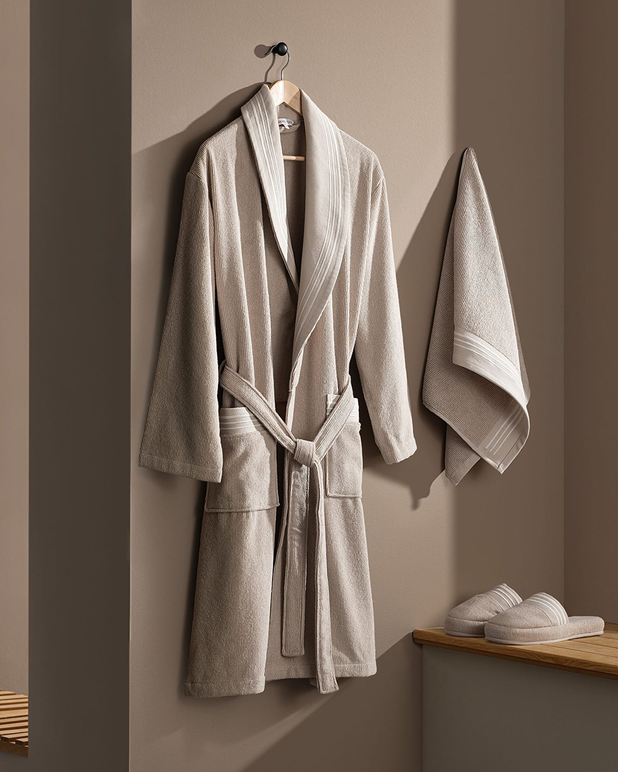 Delron Erkek Bornoz Set - 0