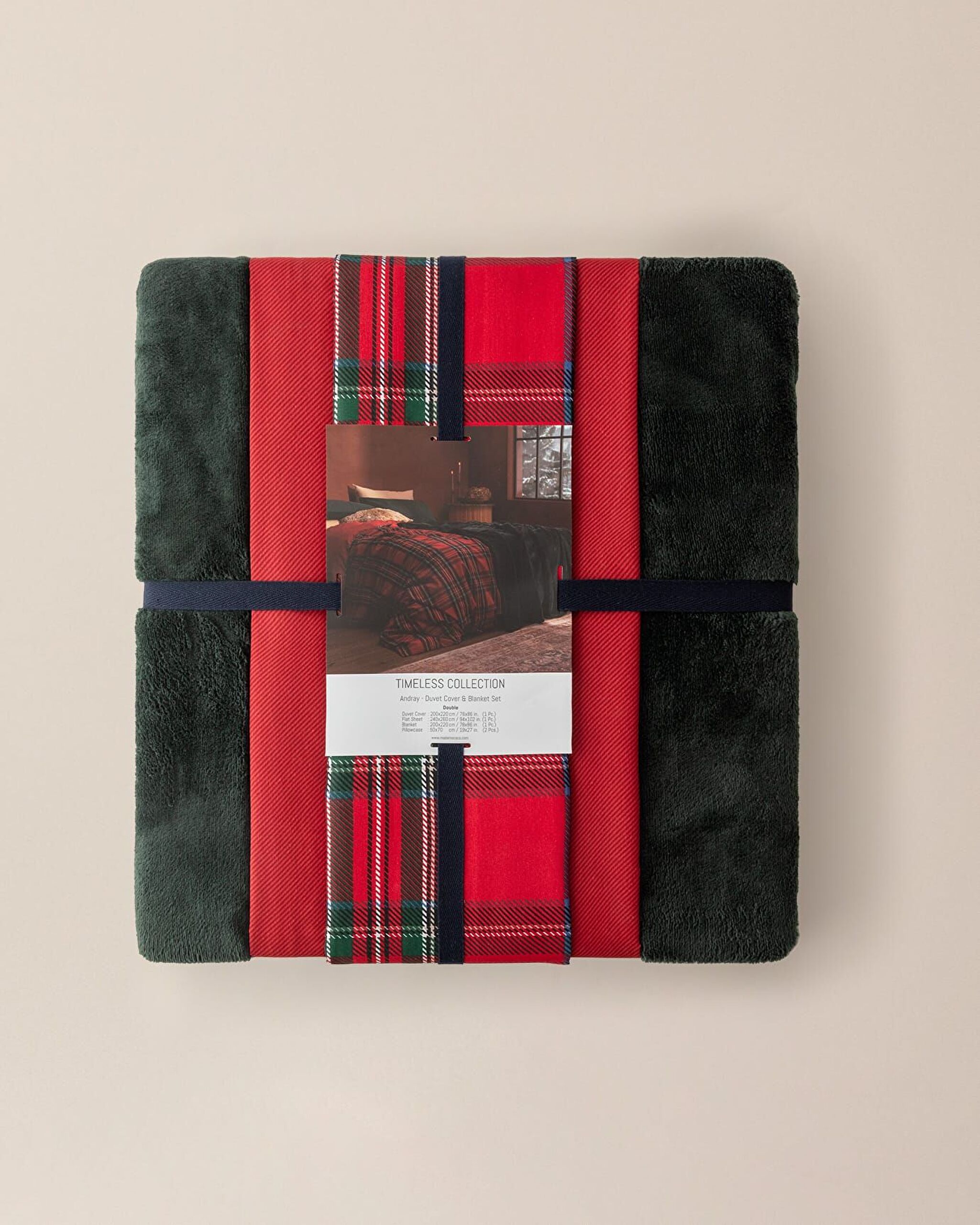 Andray Double Blanket Duvet Cover Set - Green - 8