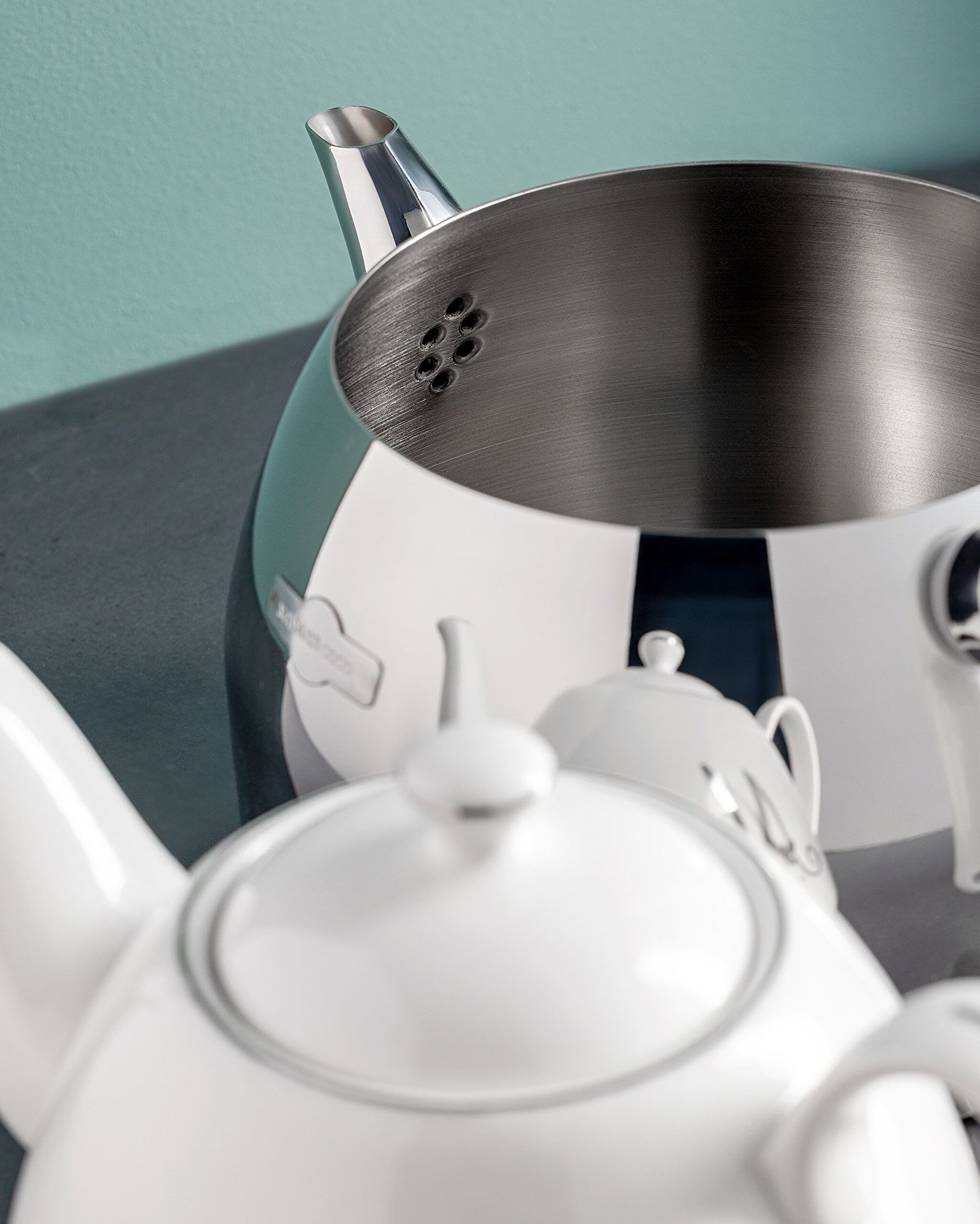 Avellino Çaydanlık Takımı - 1000 ml - 2150 ml - Beyaz/Platin - 4