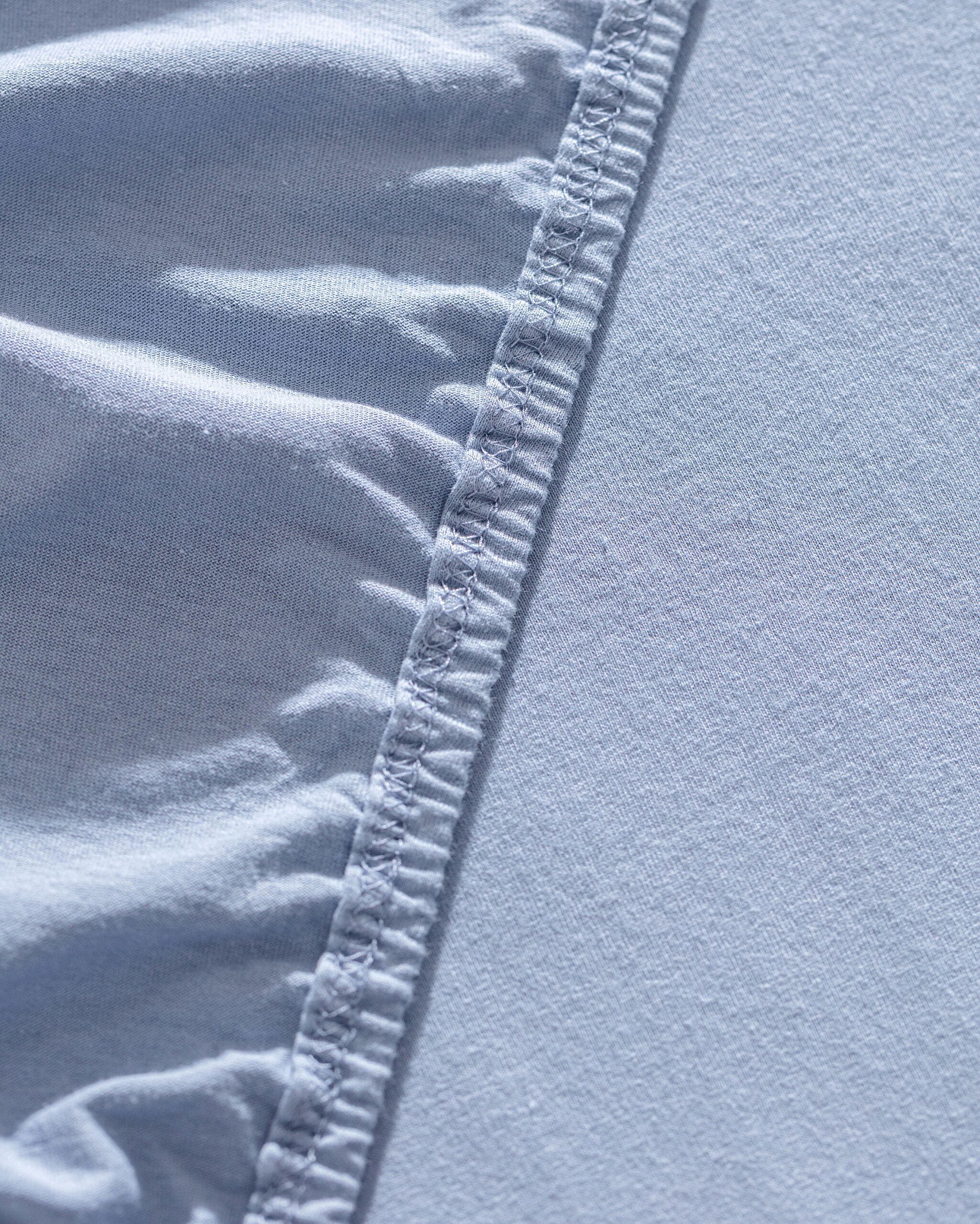 Drap de lit double peigné élastique 100 % coton Valeria - Bleu foncé - 2