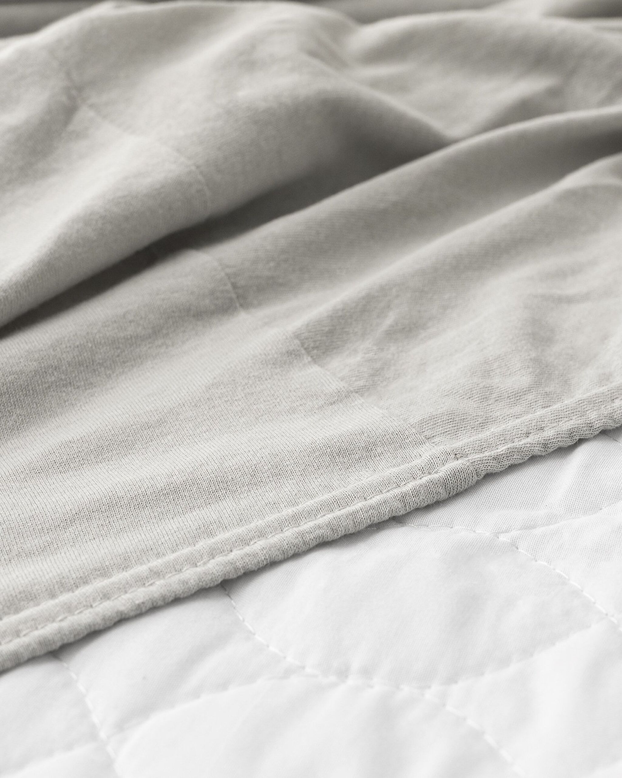 Drap de lit simple élastique 100 % coton peigné - Gris - 1