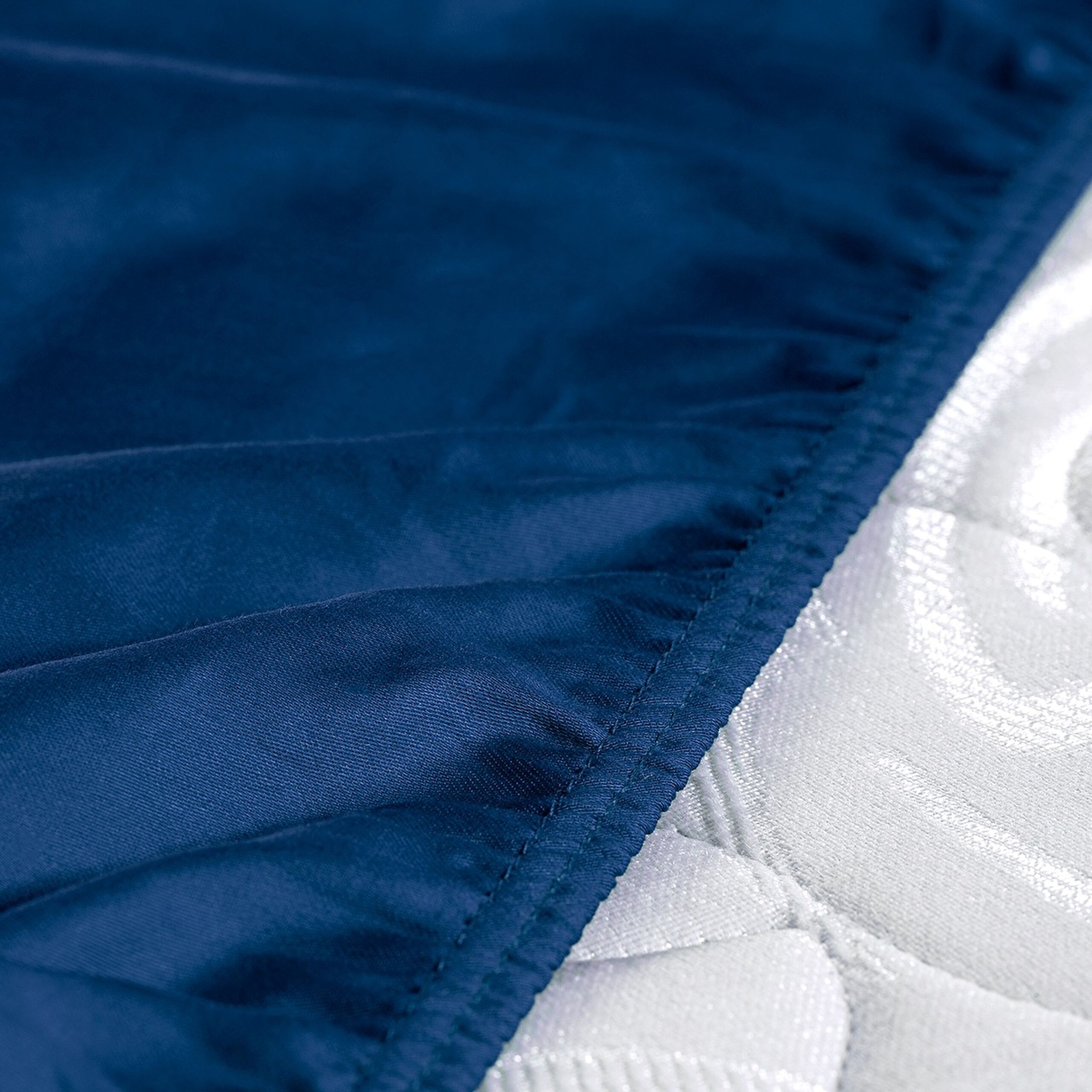 Ciel Double Elastic Satin Sheet - Navy Blue - 3