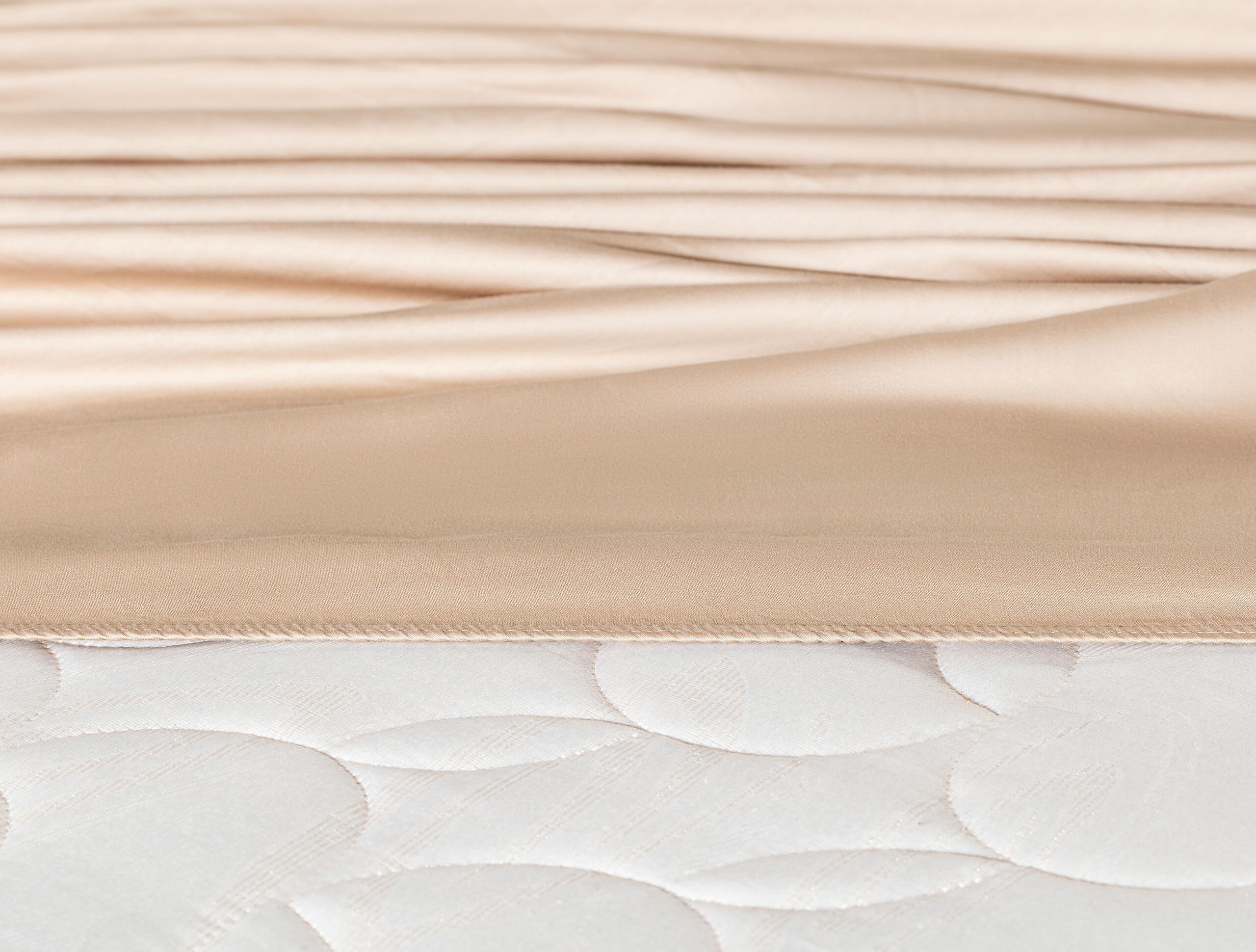 Drap en Satin Élastique Ciel King Size Plus - Beige - 1