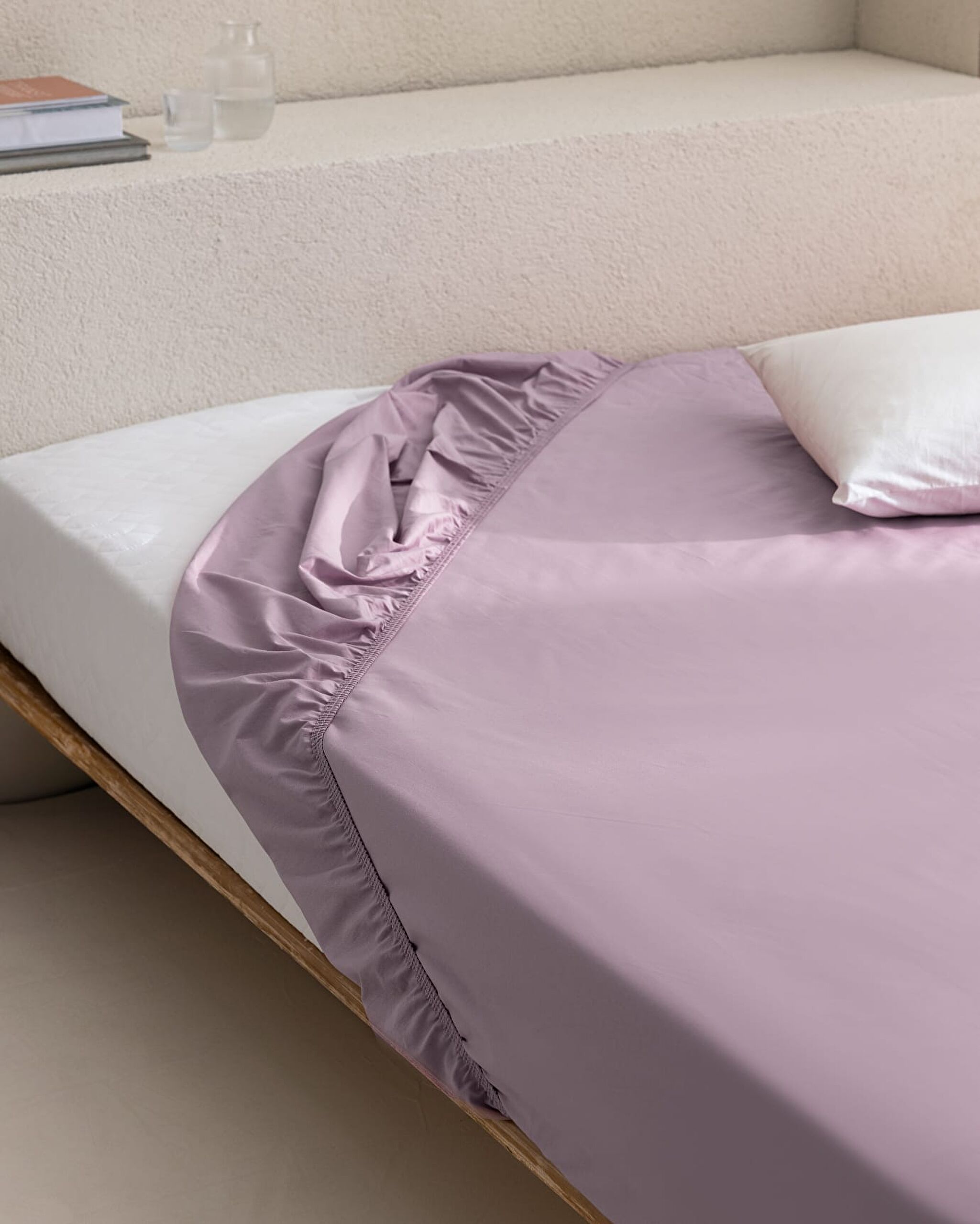 Manon Double 100% Cotton Ranforce Fitted Sheet - Light Plum - 0