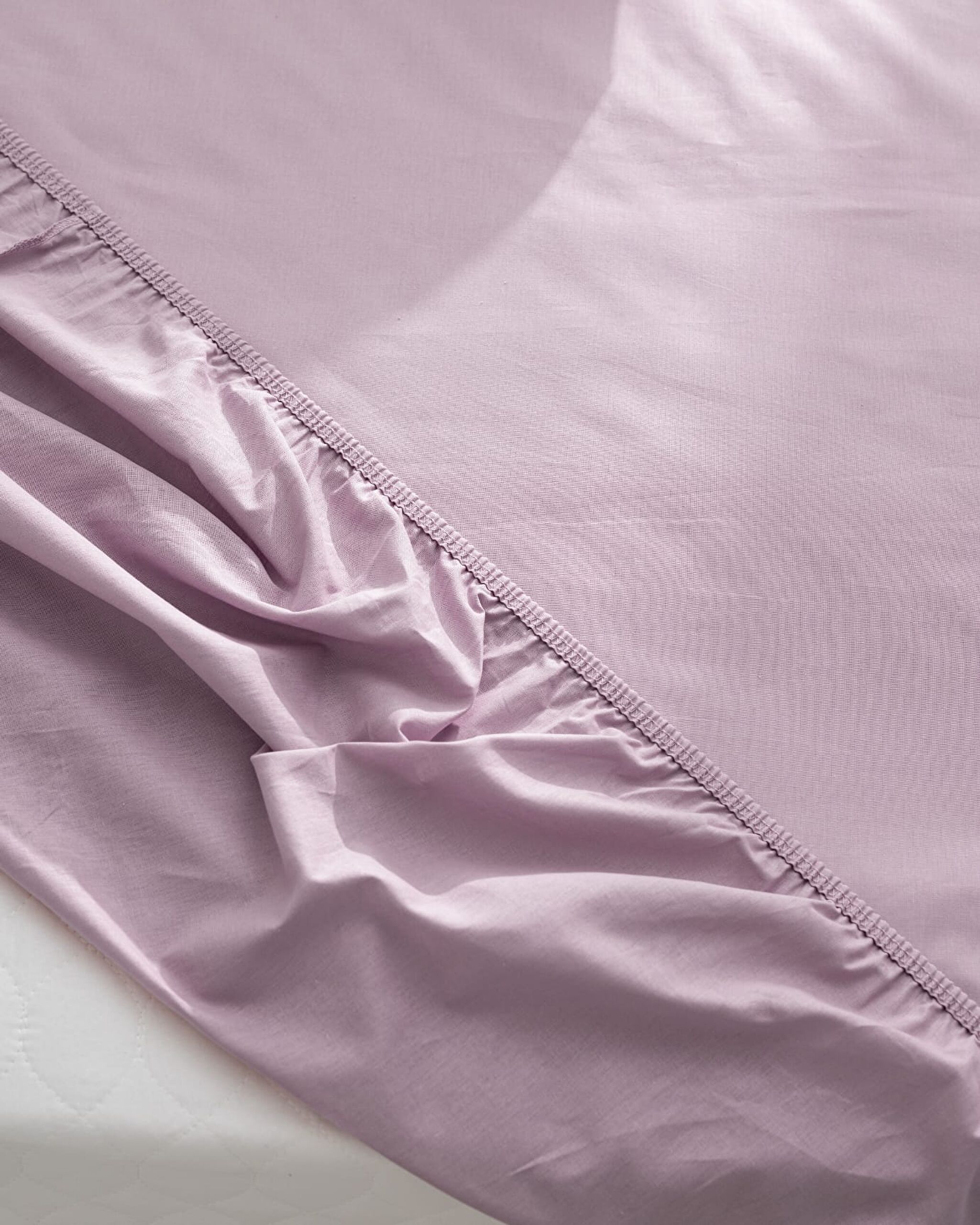 Manon Double 100% Cotton Ranforce Fitted Sheet - Light Plum - 2