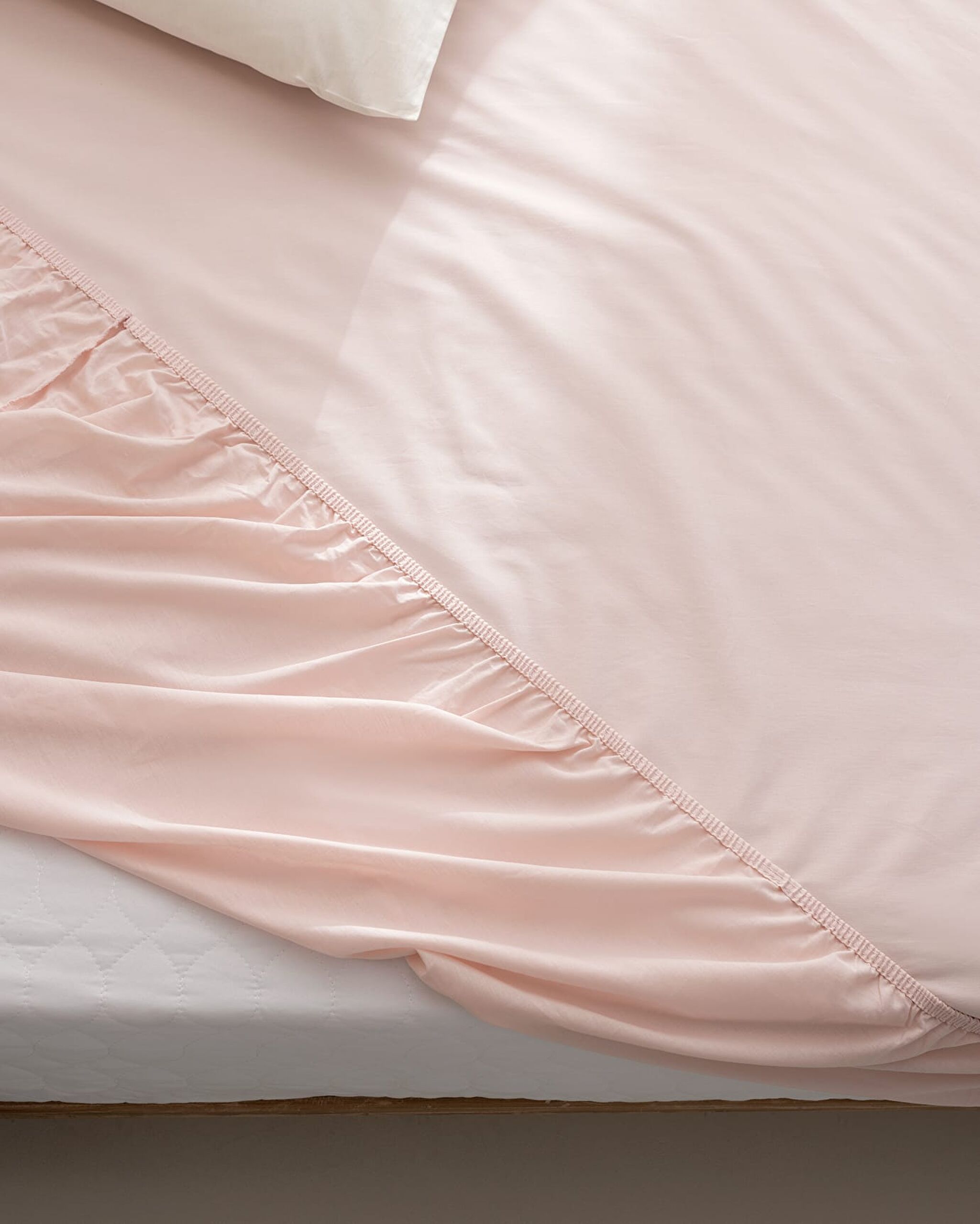 Manon Double 100% Cotton Ranforce Fitted Sheet - Light Powder - 1