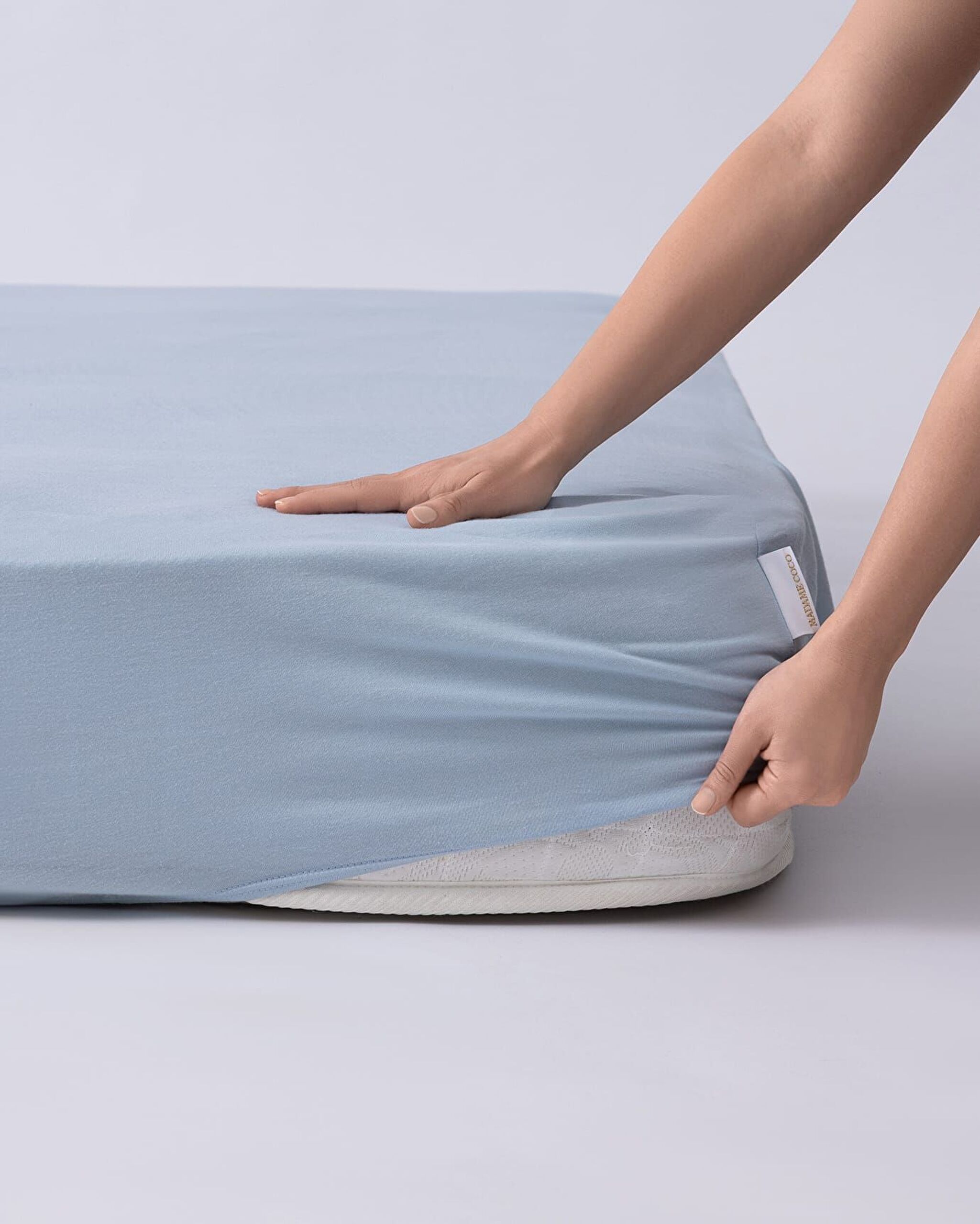 Drap Double Élastique en Bambou Belle - Bleu - 0