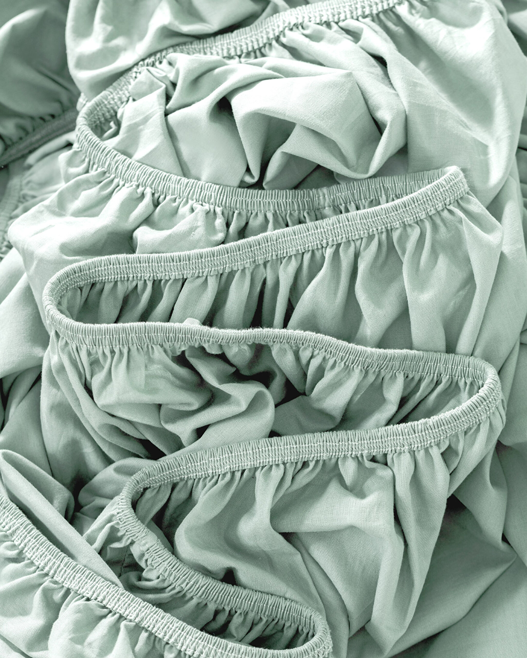 Ensemble de draps-housses Ranforce 100 % coton simple Eloise - Vert menthe - 3