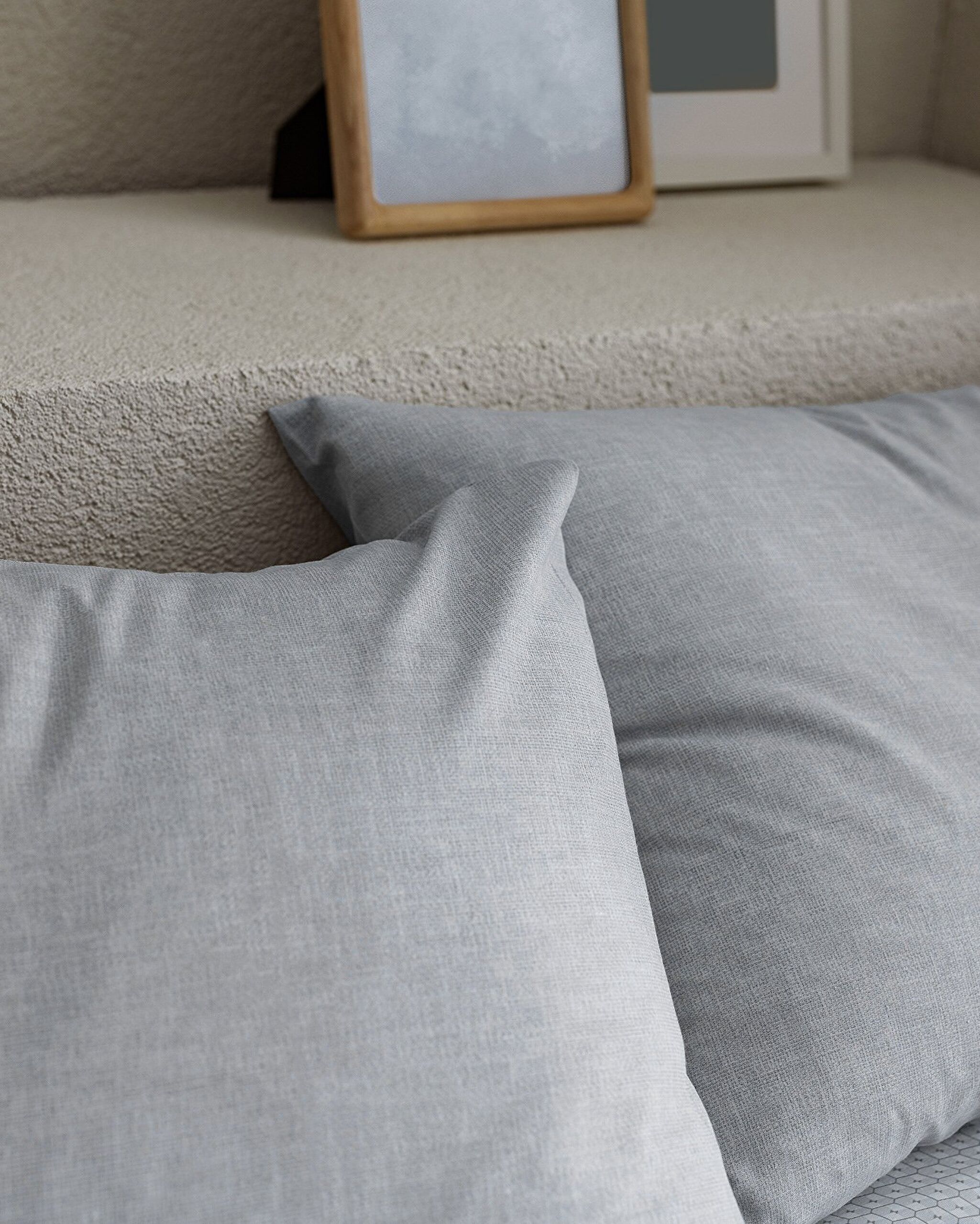 Ensemble de draps simples en coton Delrico - Gris - 4