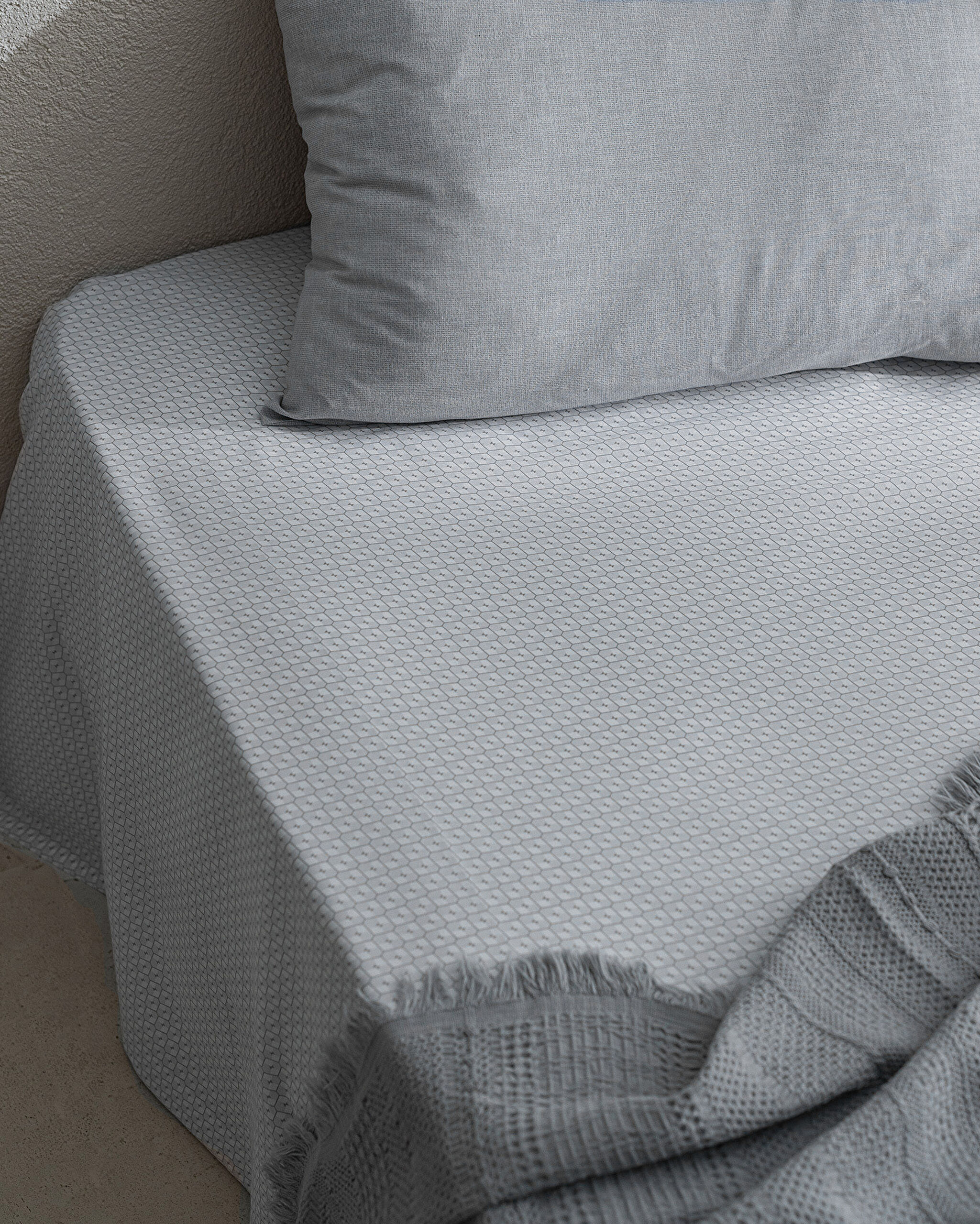 Ensemble de draps simples en coton Delrico - Gris - 3