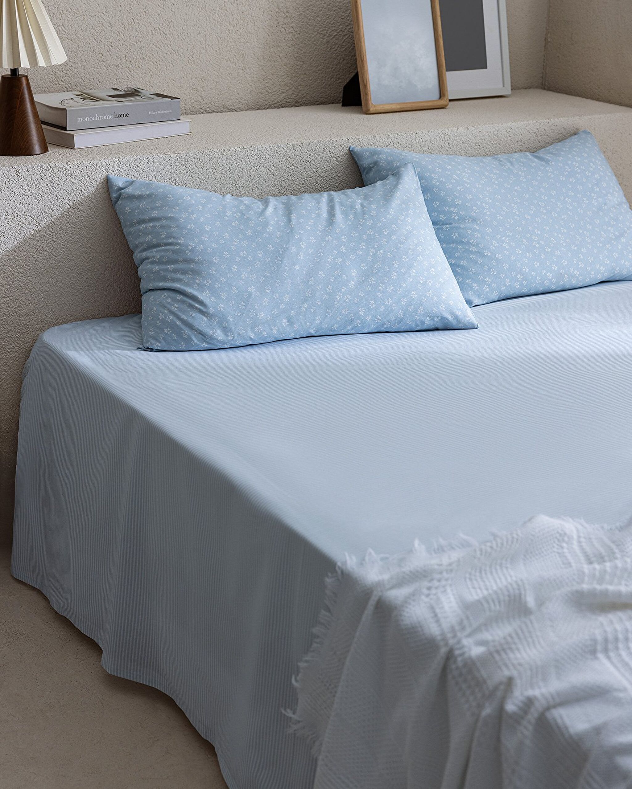 Marlie Single Cotton Sheet Set - Blue - 0