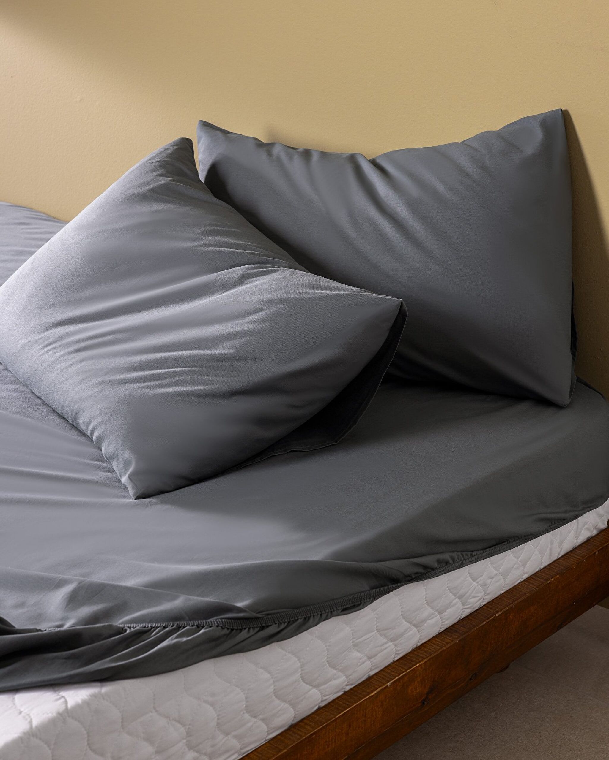 Parure de draps-housses Manon 100 % coton Ranforce - Anthracite - 0