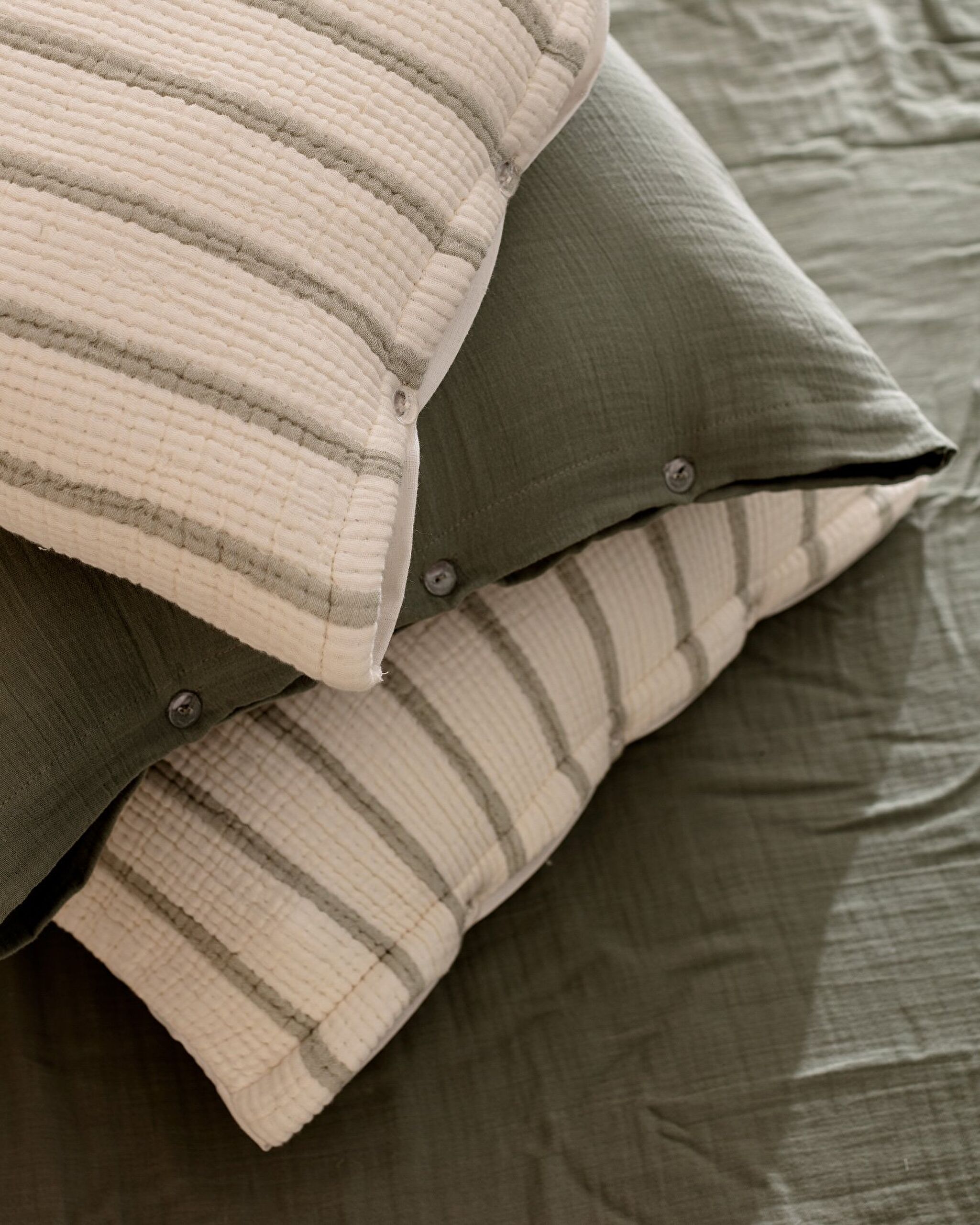 Ensemble de dot 8 pièces Marguerite - Kaki/Écru - 4