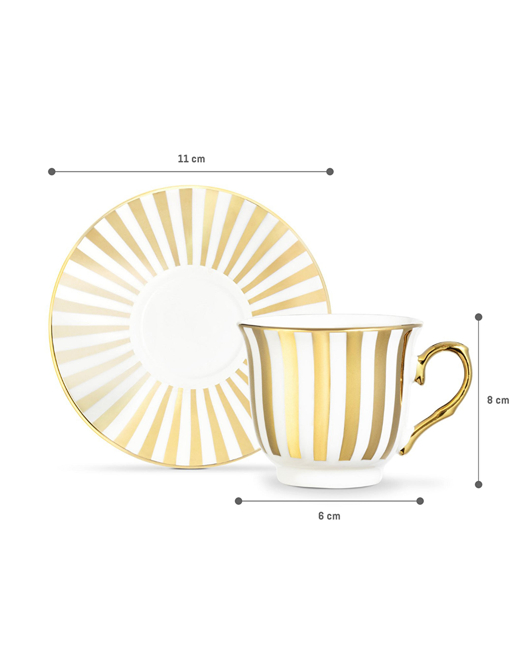 Blanche Set de 2 Tasses à Café - Colorées - 90 ml - 2