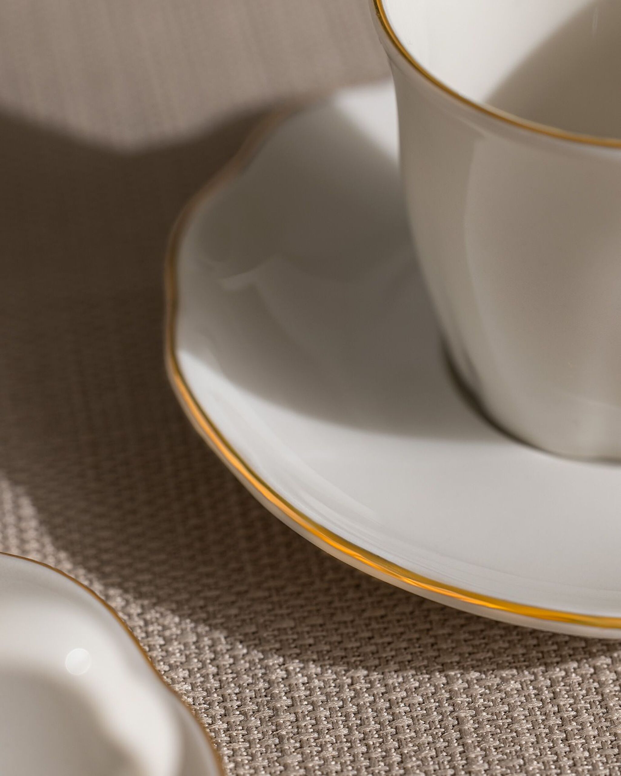 Coffret de 12 tasses à café Vela pour 6 personnes - Blanc/Or - 90 ml - 2