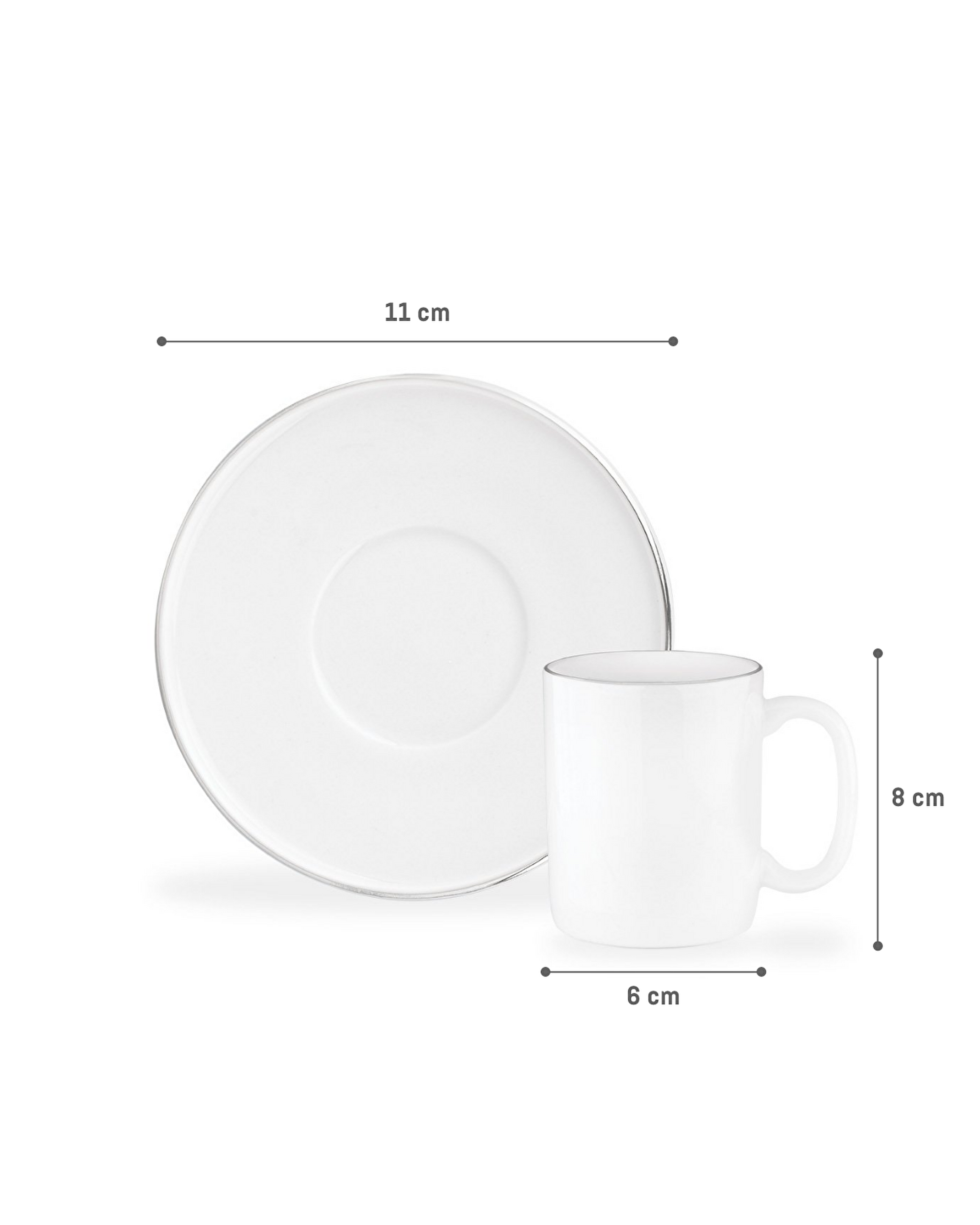 Lumora Set Of 6 Coffee Cups Gold/platinum - 1