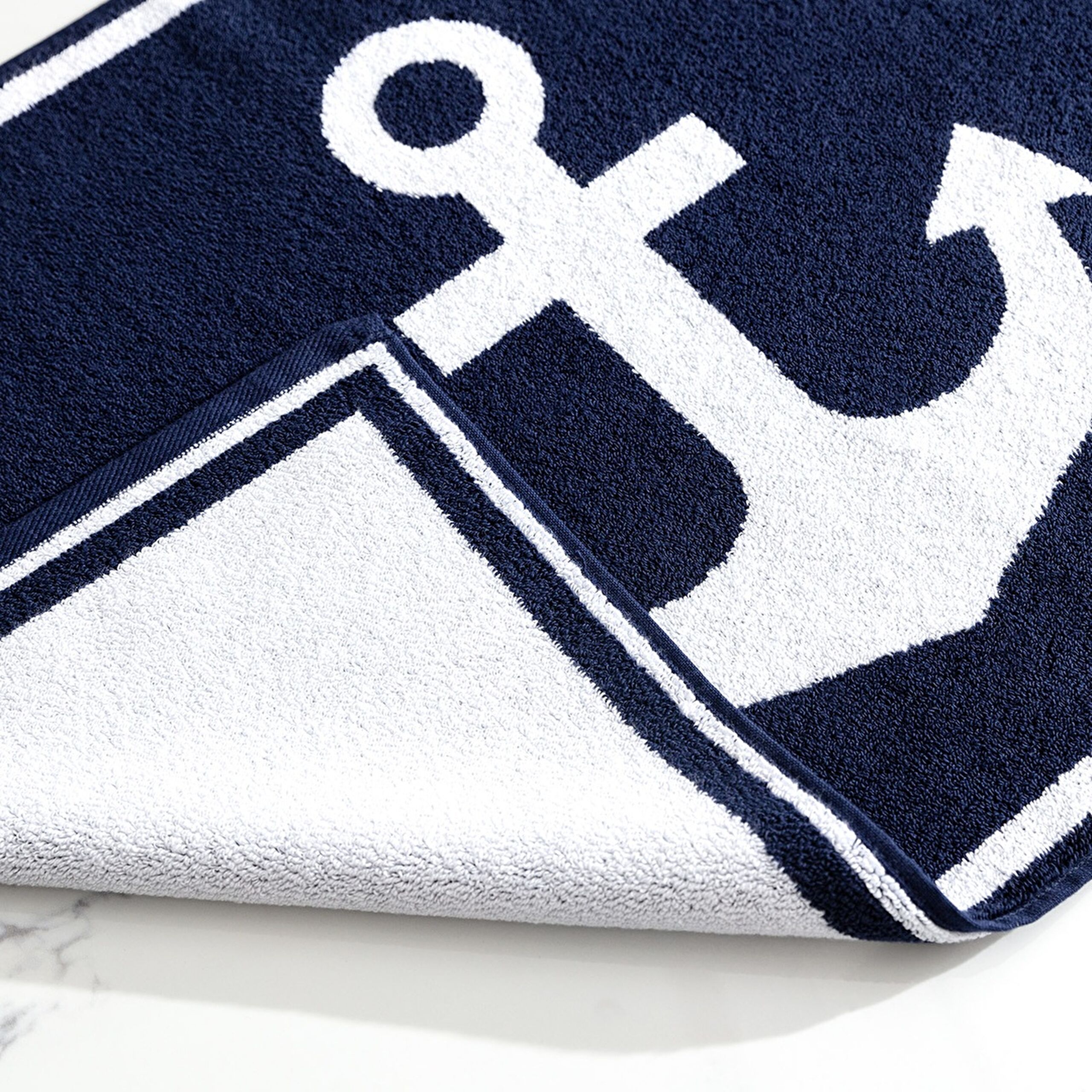 ⁠ Πετσέτα ποδιών Anchor - Navy Blue - 50x80 cm_1}