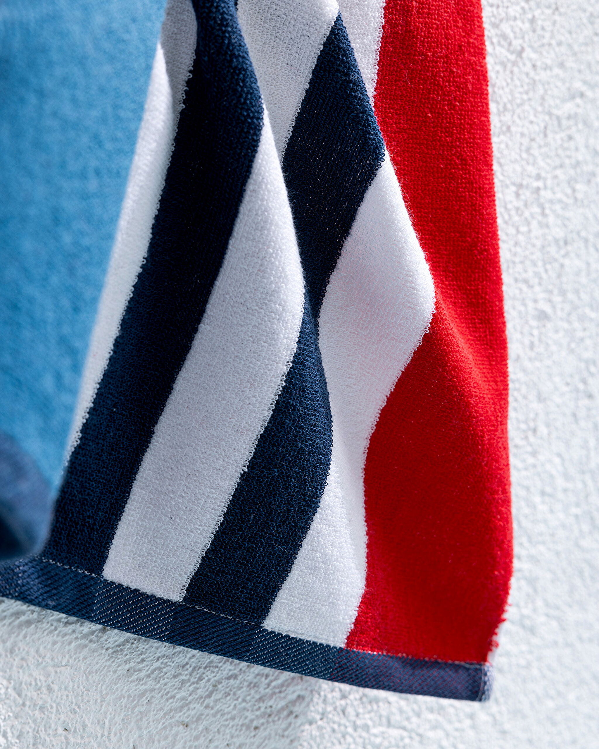 Serviette de Plage Denney 100% Coton - Bleu Marine/Rouge - 70x150 cm - 2