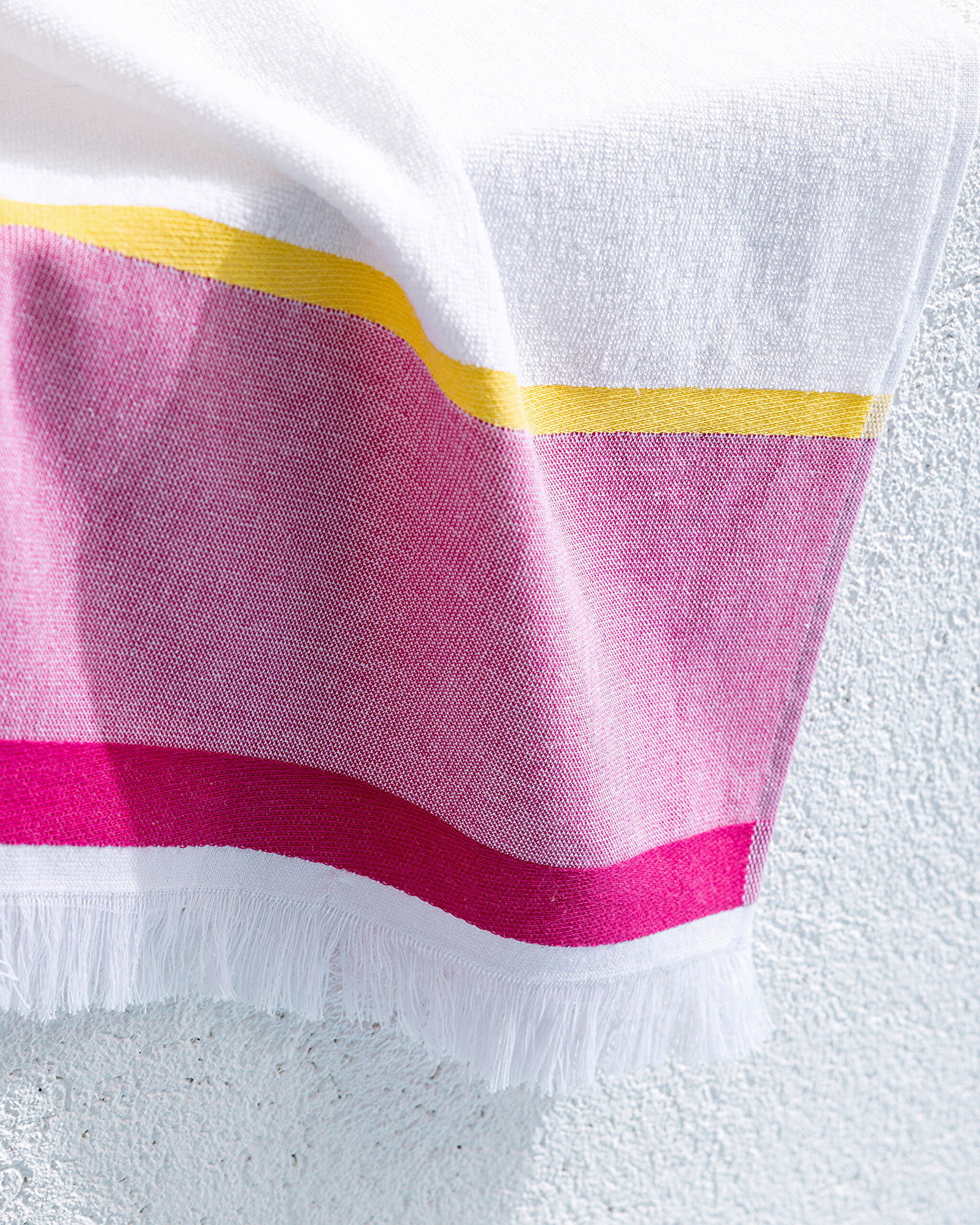 Serviette de Plage Ella 100% Coton - Turquoise/Fuchsia - 70x150 cm - 2