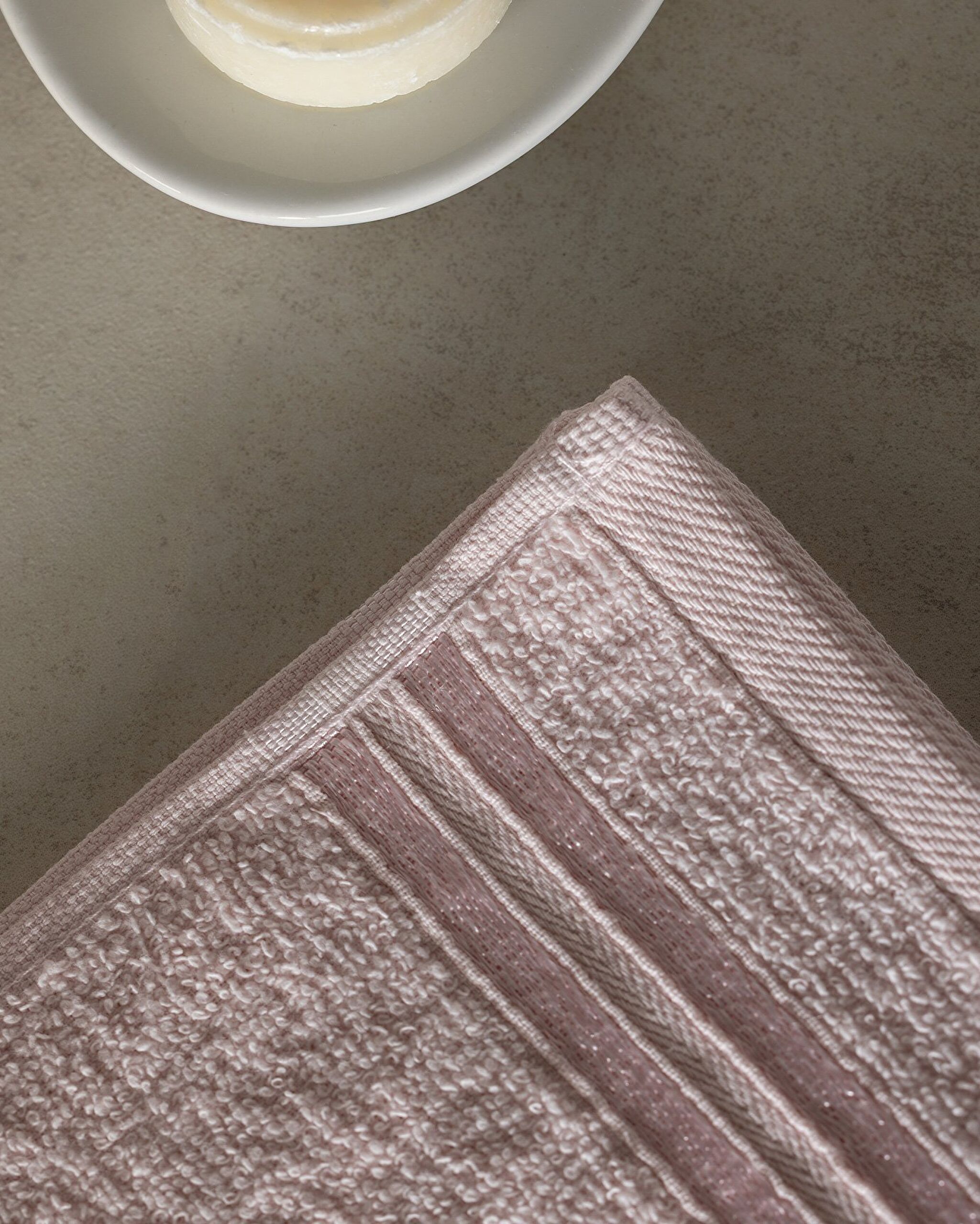 Ensemble de 2 essuie-mains 100 % coton Border Flush de Maynor - Poudre - 2