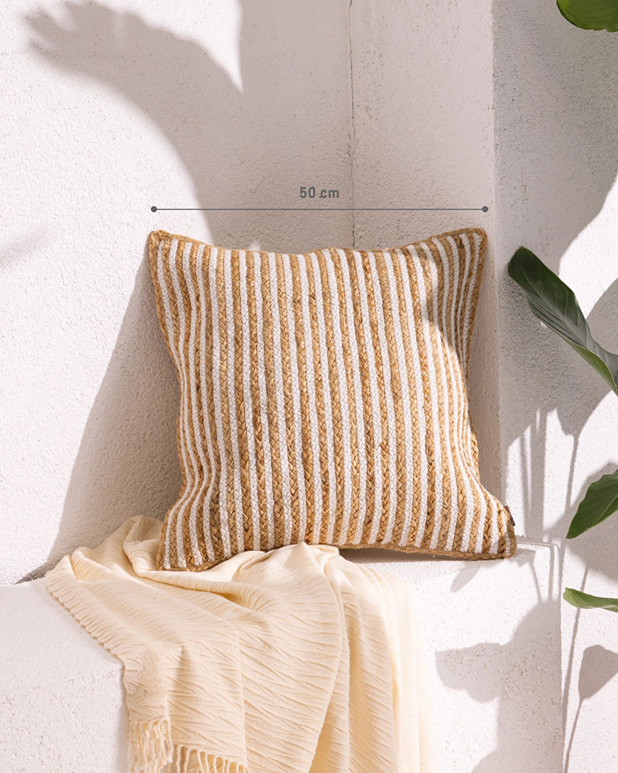 Housse de Coussin en Coton Seine - Naturel - 50x50 cm - 5