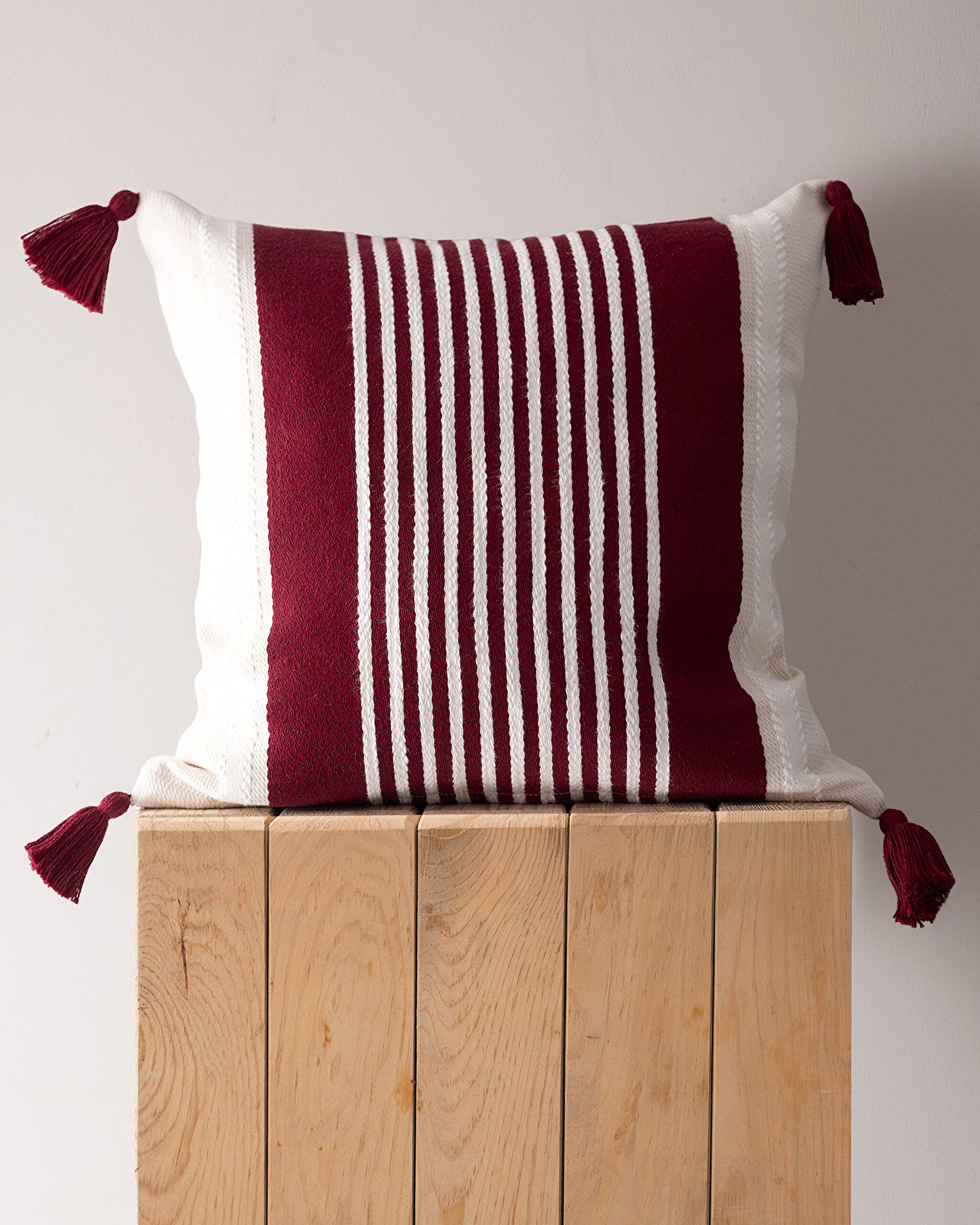 Housse de Coussin Virlet - Rouge/Beige - 45x45 cm - 0