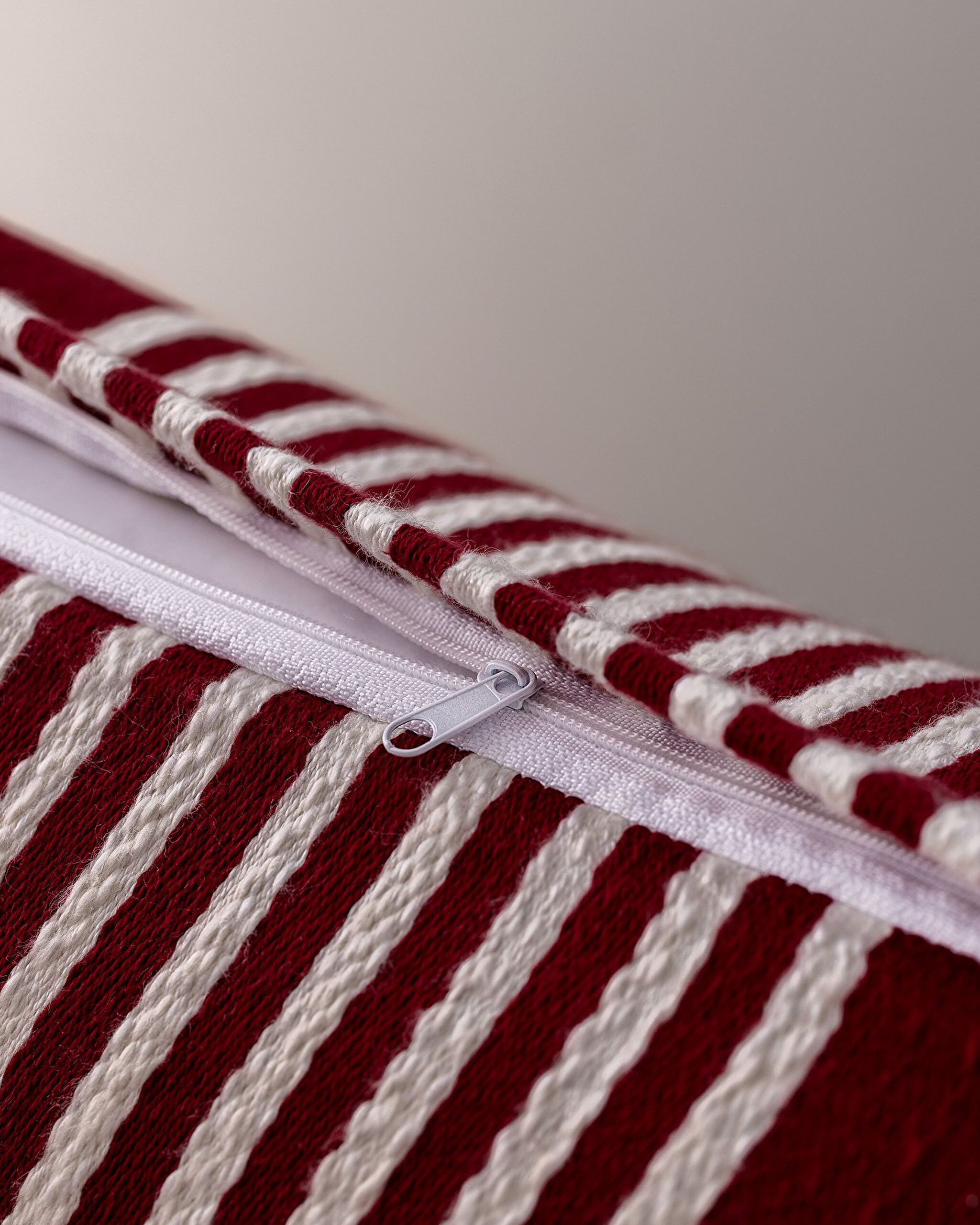 Housse de Coussin Virlet - Rouge/Beige - 45x45 cm - 3