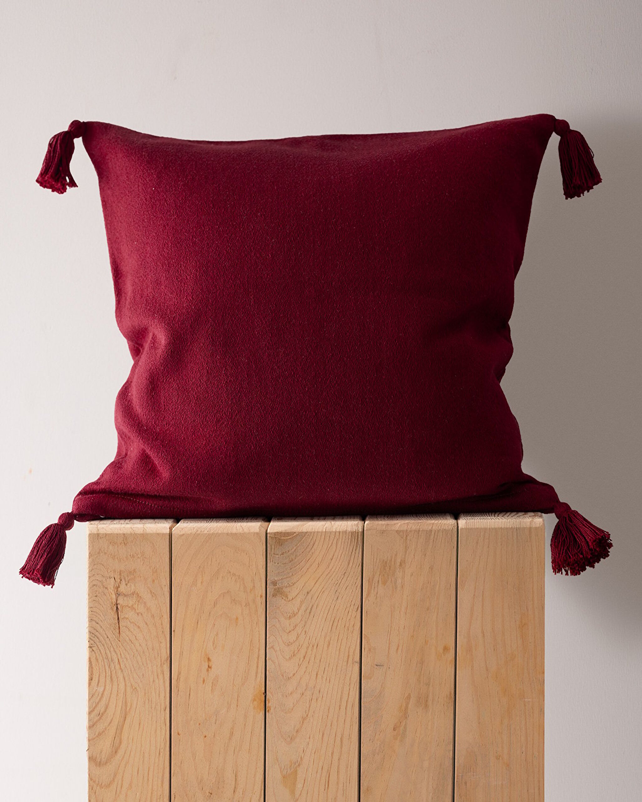 Housse de Coussin Virlet 100% Coton - Rouge/Beige - 35x50 cm - 0